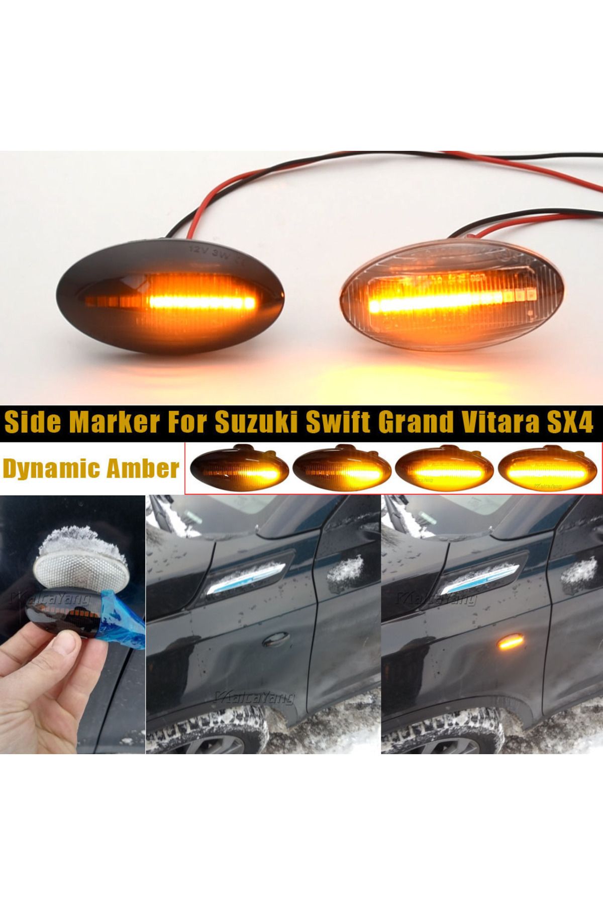 Choice-For Suzuki Swift Jimmy Vitara SX4 Alto Turn Signal Light LED Car Dynamic Side Marker Flowing Wate... 6