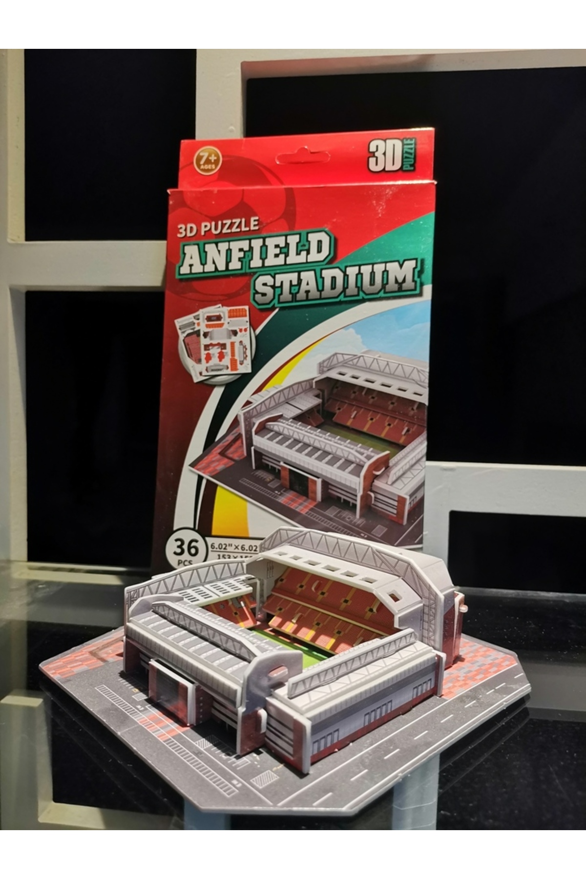 پازل کاغذی سهبعدی زمین فوتبال QC20603S، مدل ساختوساز استادیوم، هدیهای بینقص برای لیورپول