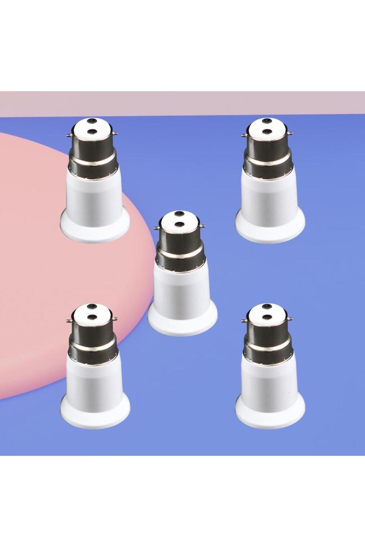 Choice-5 Pieces B22 to E27 Light Socket Adapter Lighting Accessories Adaptor Holder Lamp Base Socket Con... 4