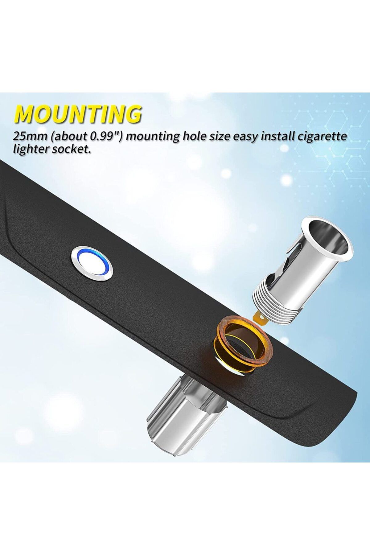 Choice-DaierTek 12V Cigarette Lighter Socket with Eject Button Cigarette Lighter Plug Car Cigarette Ligh... 5