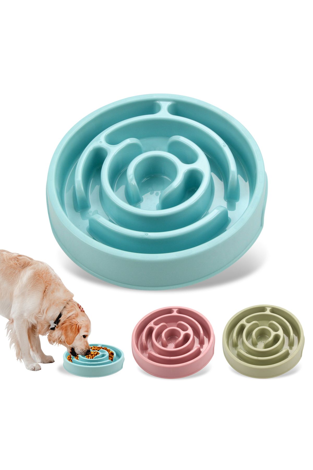 Choice-Pet Dog Slow Feeder Bowl Fun Non Slip Anti-Gulping Slower Food Feeding Dishes Eco Dog Bowl for La... 2