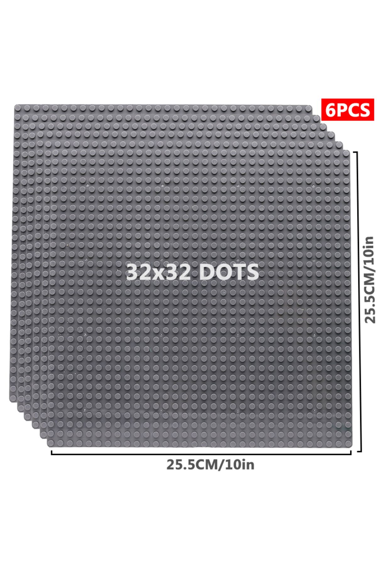 Choice-32x32 Grey 6pcs/set Base Plate 32*32 32*16 Studs Classic Figures Building Blocks Plates Bricks Basep 1