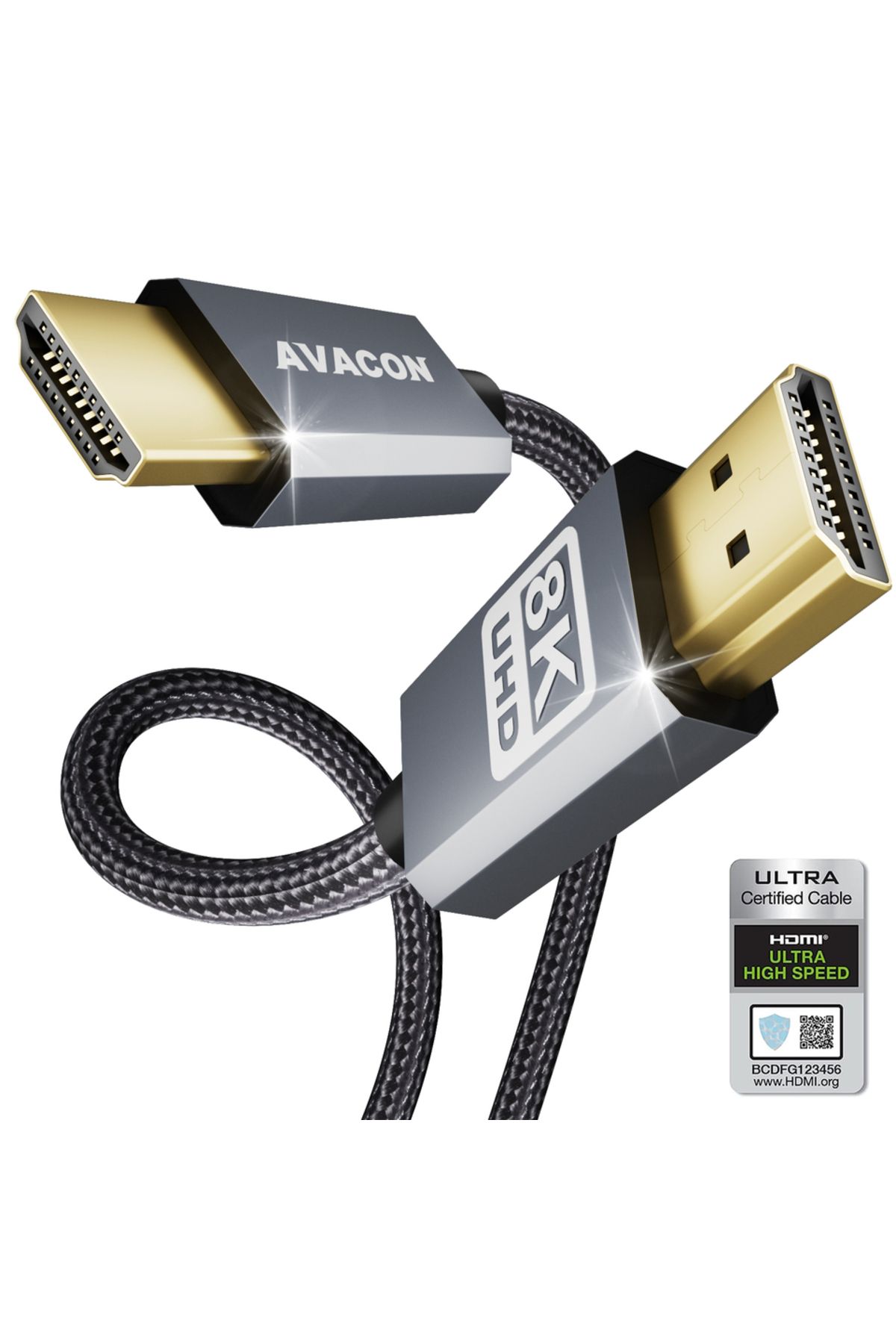 Choice-كابل Avacon HDMI إلى HDMI رمادي اللون بطول 1.8 متر، بدقة 4k عند 240 هرتز، و4k عند 144 هرتز، و8k عند 60 هرتز، ومنفذ HDMI 2.1، وبطول 6 أقدام، وسرعة 48 جيجابت في الثانية، مصنوع من الألومنيوم 7