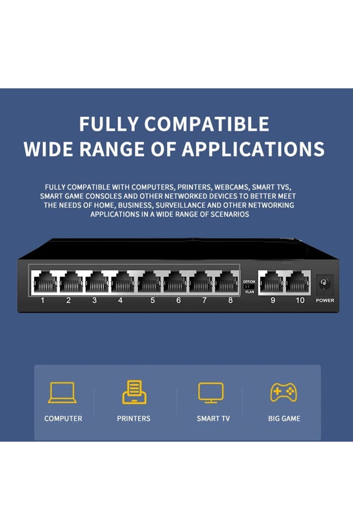 Choice-KuWFi 10 Port Gigabit Network Switch 1000Mbps Ethernet Switch RJ45 LAN Hub Desktop Fast Switch fo... 5