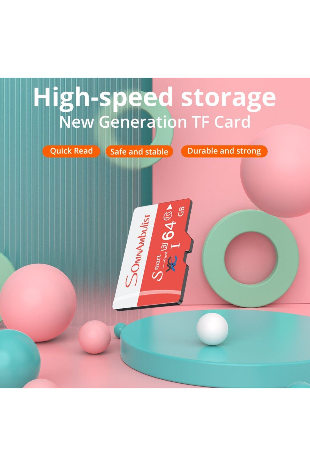Choice-64gb Somnambulist 64gb High Speed C10 U3 Memory Card V30 For Drones Cameras Surveillance Devices Tf 2