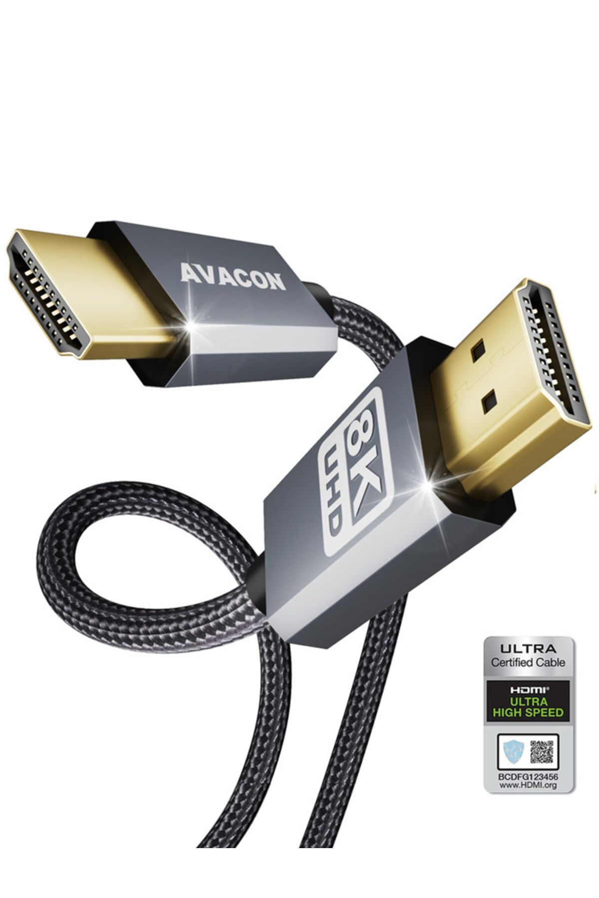 Choice-كابل Avacon HDMI إلى HDMI رمادي اللون بطول 1.8 متر، بدقة 4k عند 240 هرتز، و4k عند 144 هرتز، و8k عند 60 هرتز، ومنفذ HDMI 2.1، وبطول 6 أقدام، وسرعة 48 جيجابت في الثانية، مصنوع من الألومنيوم 8