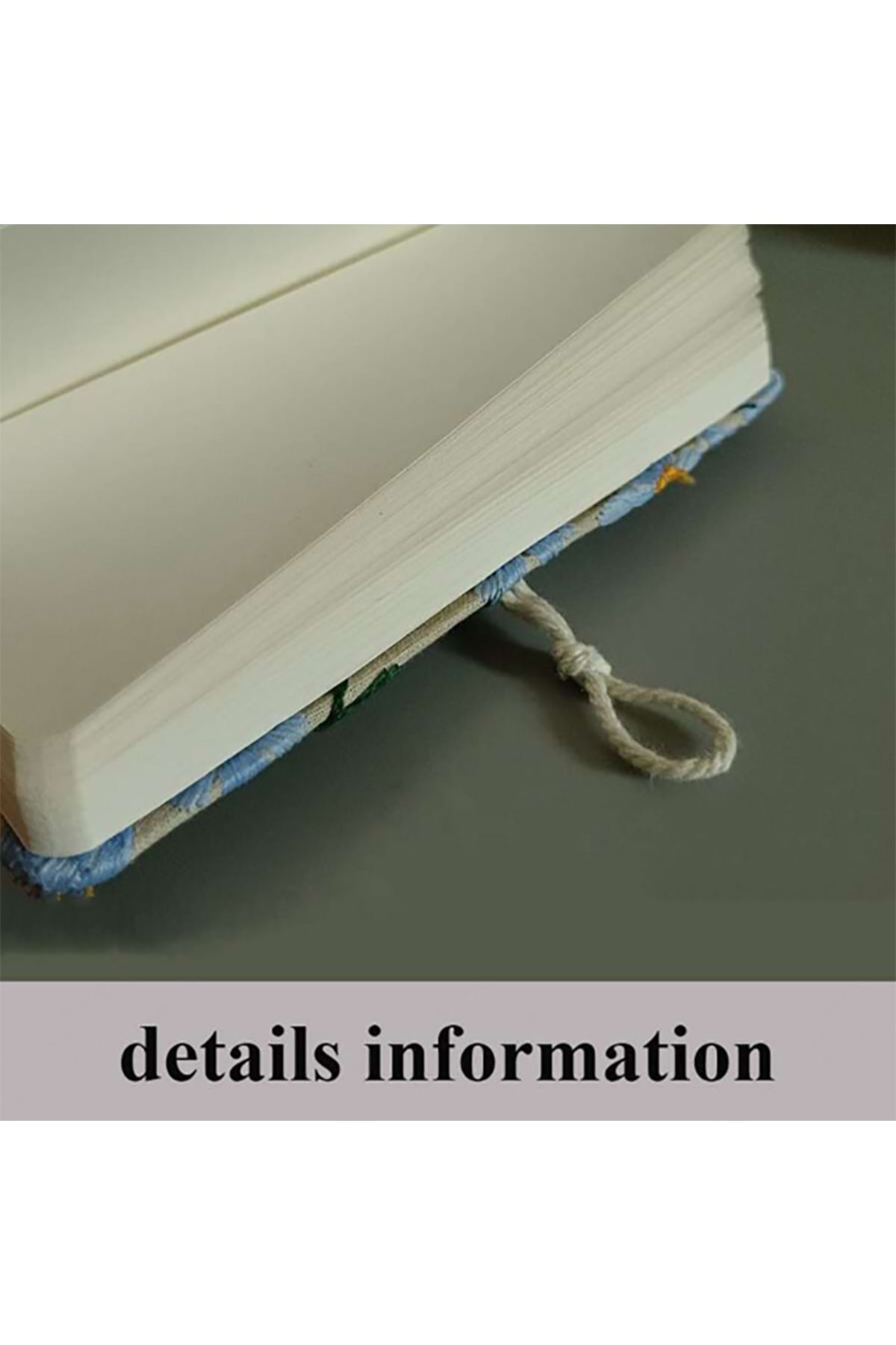 Choice-A5 A5 A6 Fabric Embroidery Notebook Cloth Notepad Blank 100 Sheets/200 Pages with Bookmark and Botto 5