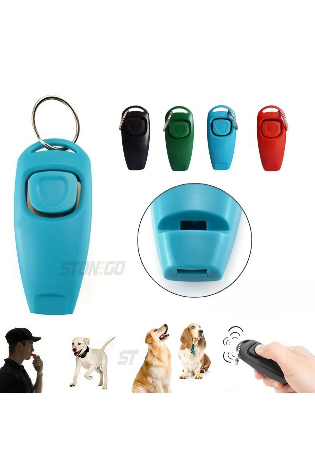Choice-Black Pet Multifunction 2 In 1 Clicker & Whistle Dog Trainer Clicker With Keyring Pet Puppy Trainer 1