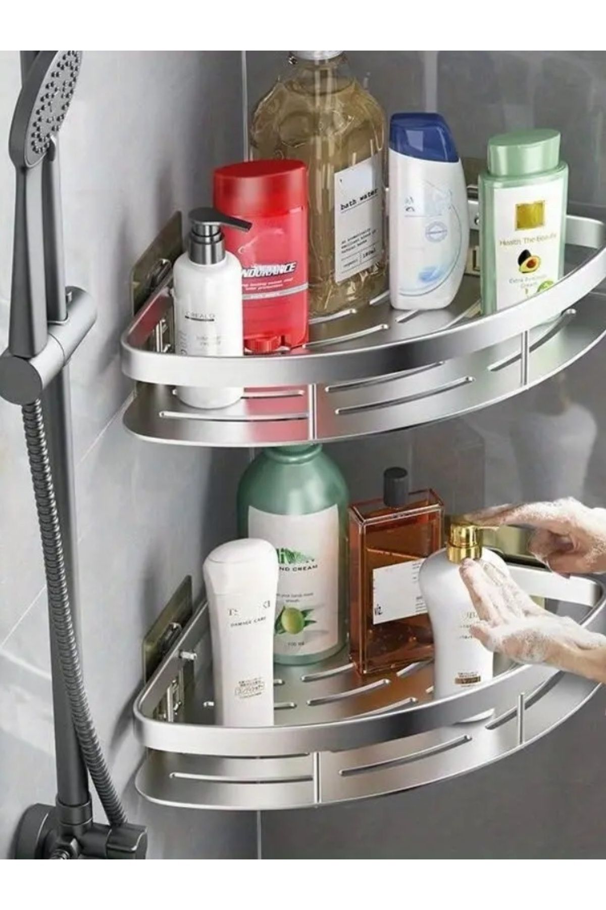 Choice-Bathroom Shelf Aluminum Alloy Shampoo Rack Makeup Storage Organizer Shower Shelf Bathroom Accesso... 8