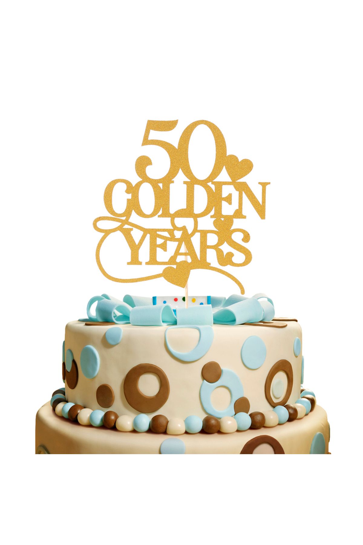 Choice-50thgold Happy 50th Birthday Cake Topper,50th Anniversary Cake Topper，gold Party Decorations 7