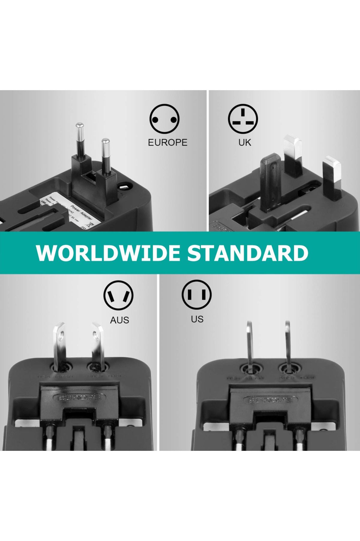 Choice-Hot Sale Travel Adapter with Dual USB Port Universal Adaptor UK to EU Plug 5