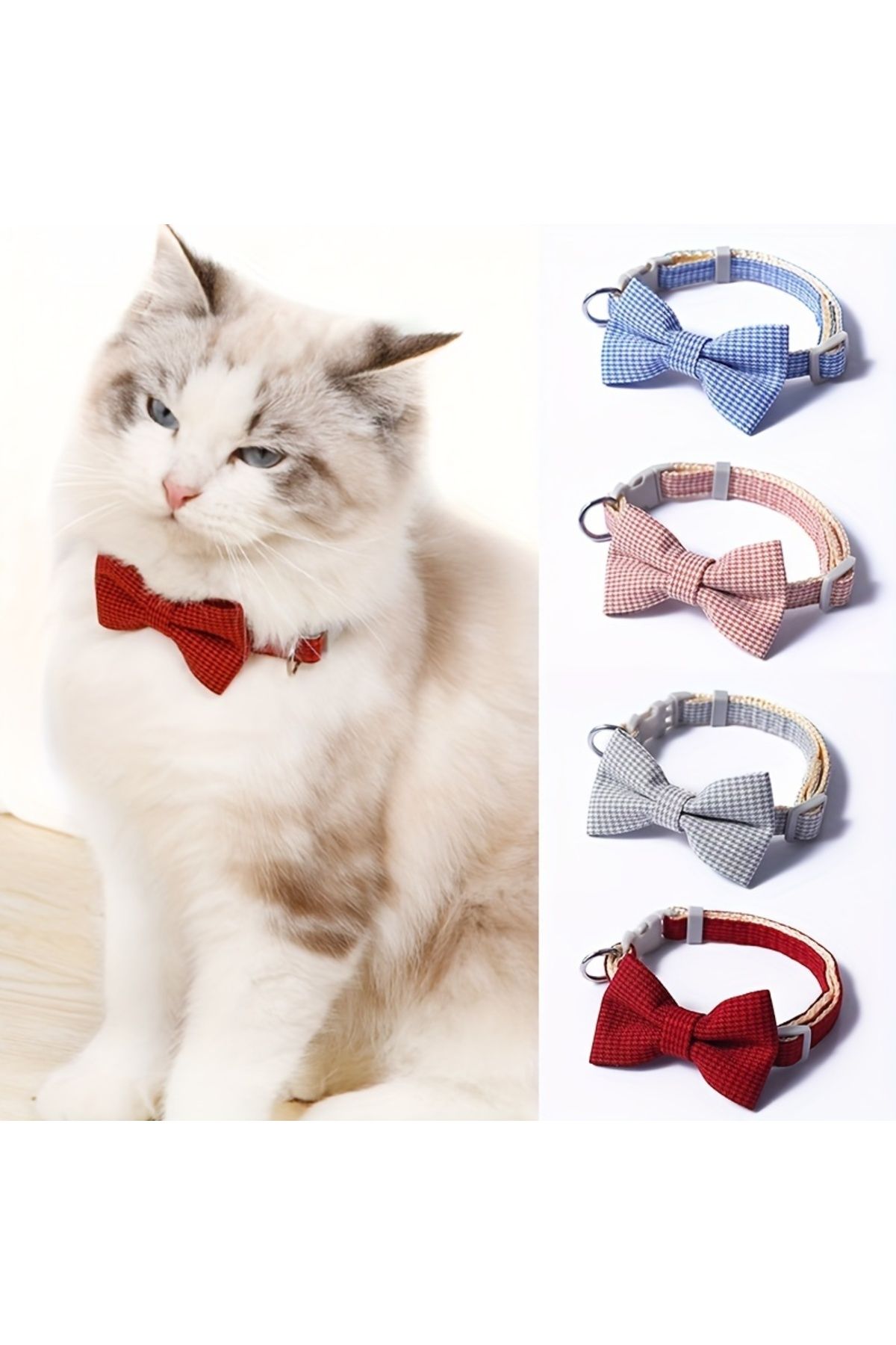 Choice-1 Piece Adjustable Plaid Cat Collar Tie Knot - Perfect for Festive Dressing and Everyday Wear 2