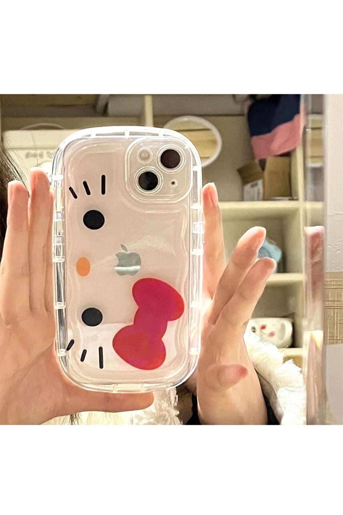 Miniso-غلاف هاتف Sanrio Hello Kitty لهاتف iPhone 15 وiPhone 16 و15 و14 و13 و12 و11 Pro Max وMINI شفاف من مادة Ai 8