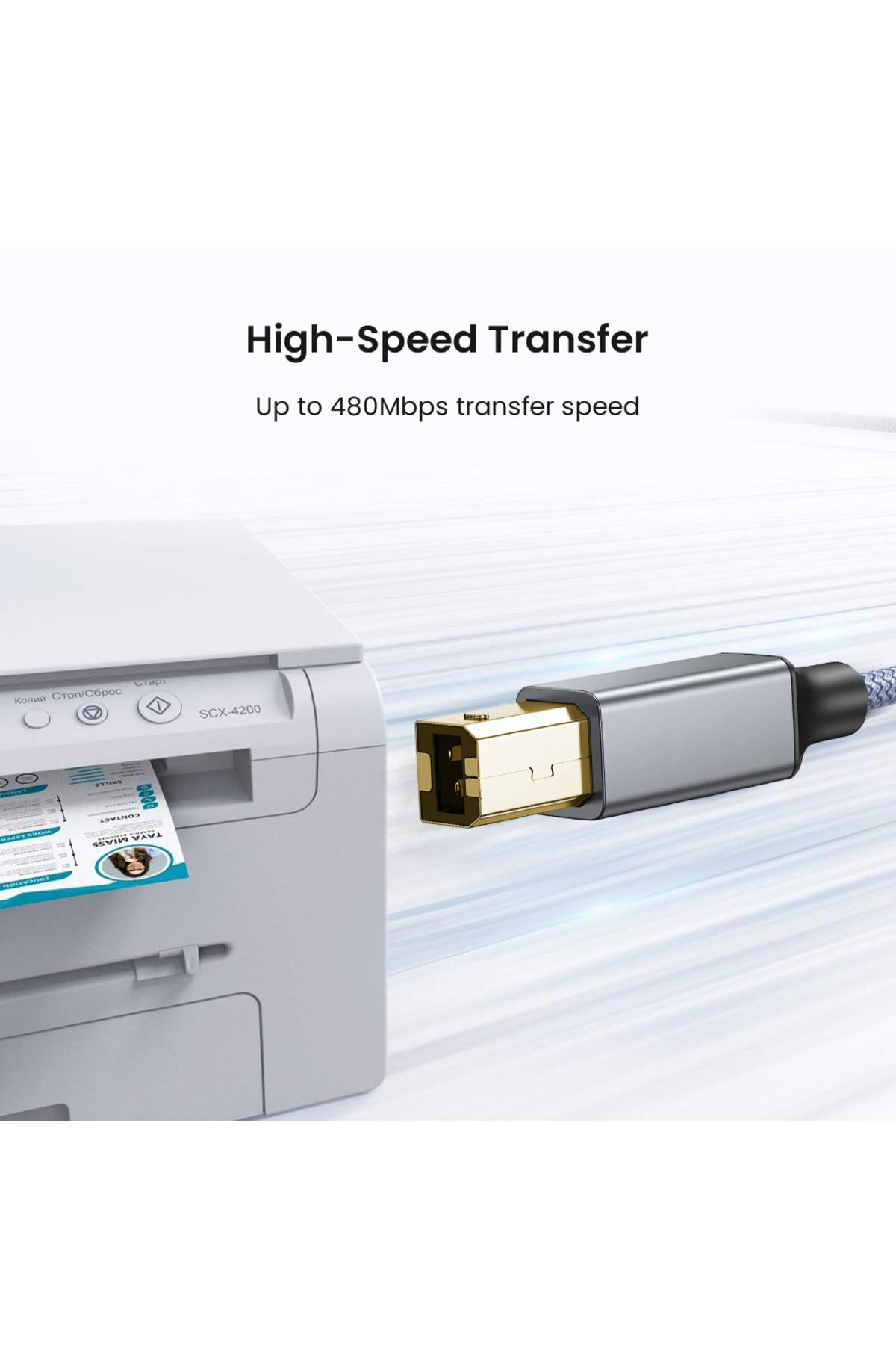 Choice-1.5m USB A to B Cable USB Printer 2.0 USB B Cable High-Speed Printer Cord Compatible with Hp Canon B 4