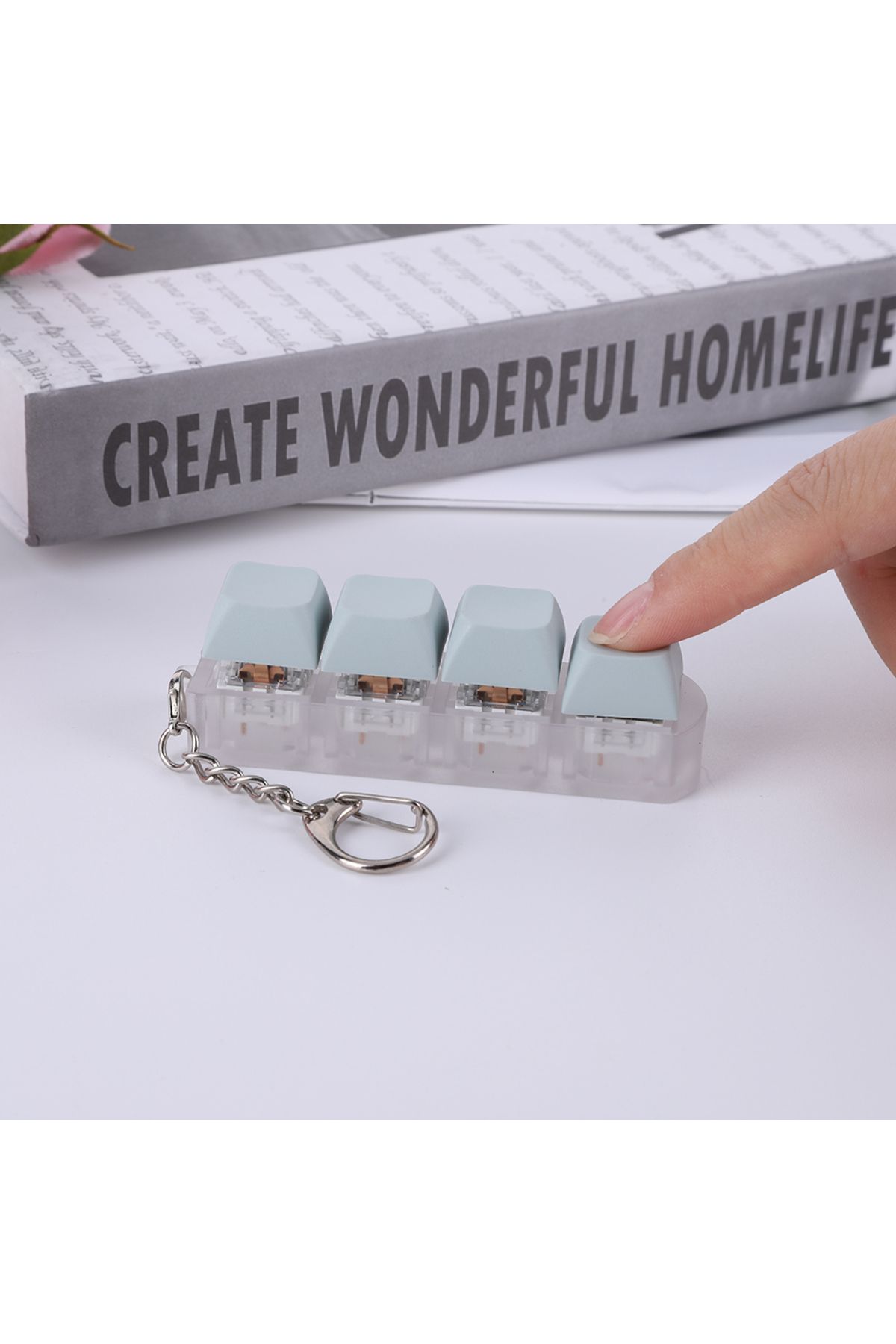 APWIKOGER-Button Keycap Fidget Keychain 4 Keys Keyboard Decompression Toys DIY Keyboard Keychain Toys for A... 7