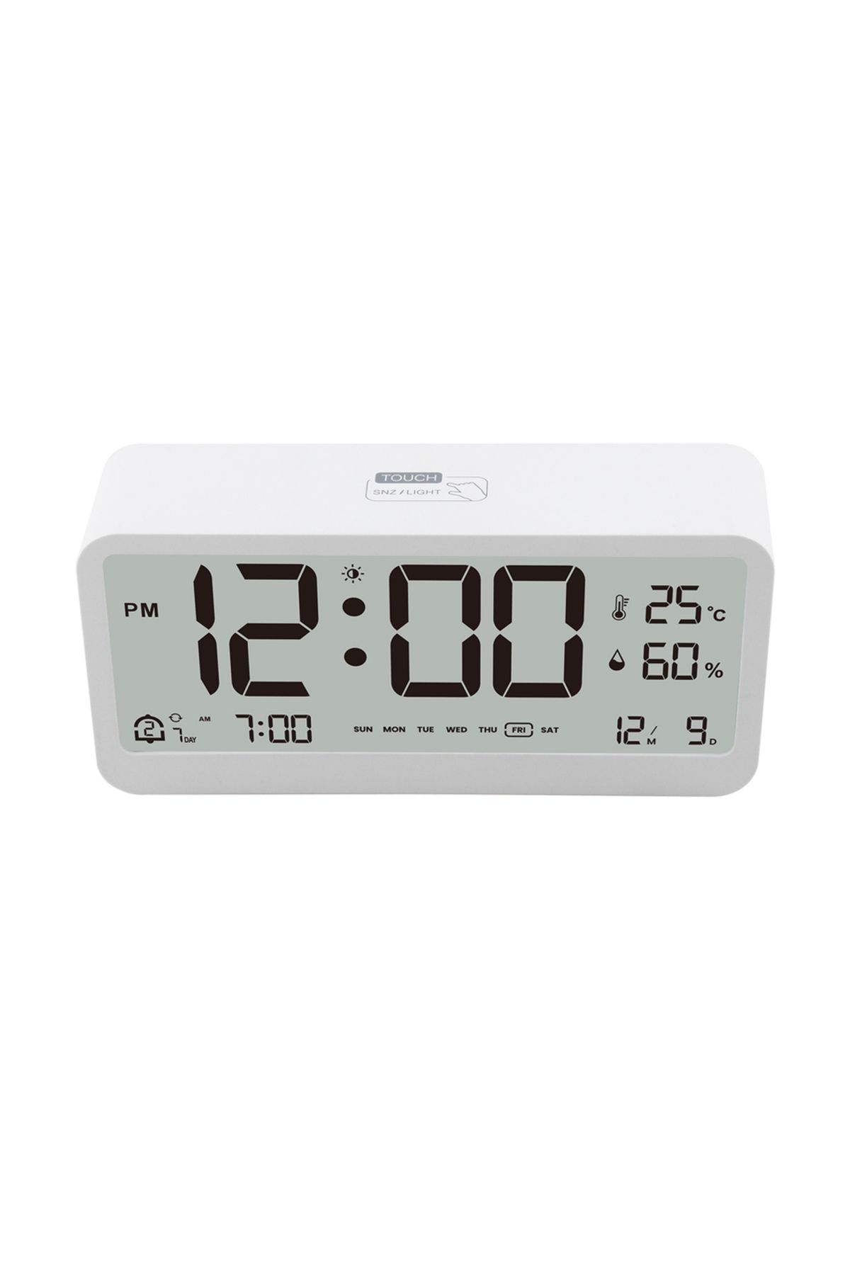 Choice-8001-en multifunction digital clock led brightness adjustable temperature humidity display a... 1