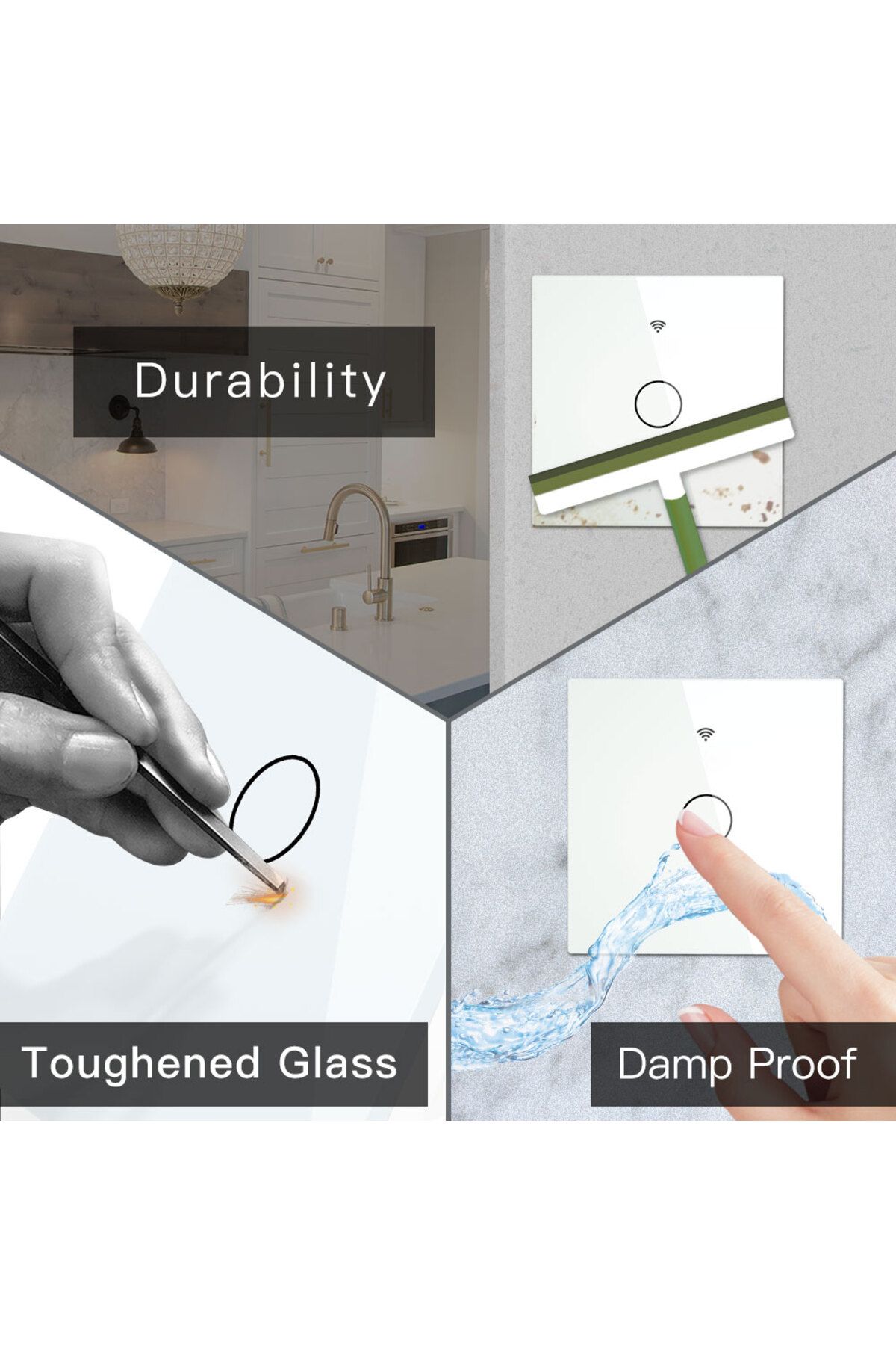 MoesHouse-MOES WiFi Wall Touch Light Switch RF433 Wireless Remote Control Tuya/Smart Life App Backlight Ale... 2