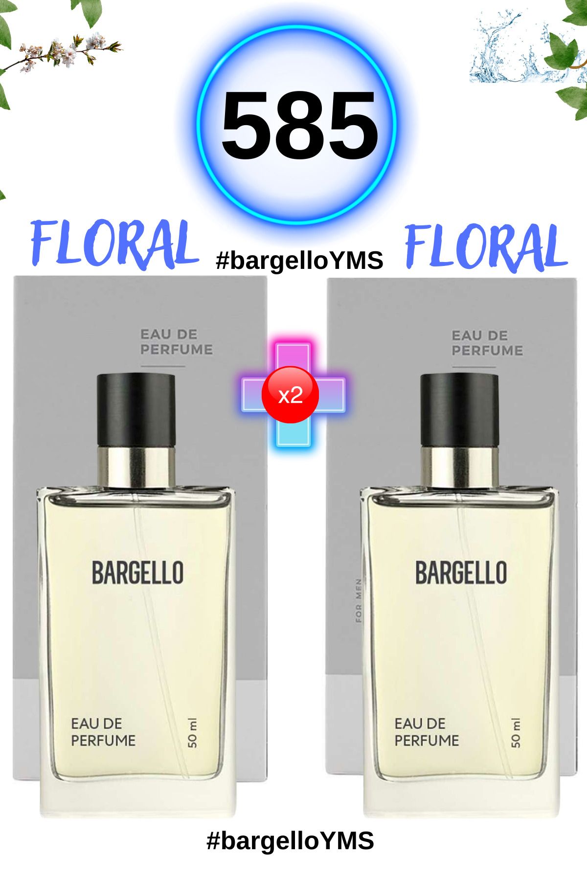 Bargello 585 Floral Edp 50 ml Erkek Parfüm 2 Adet EDP