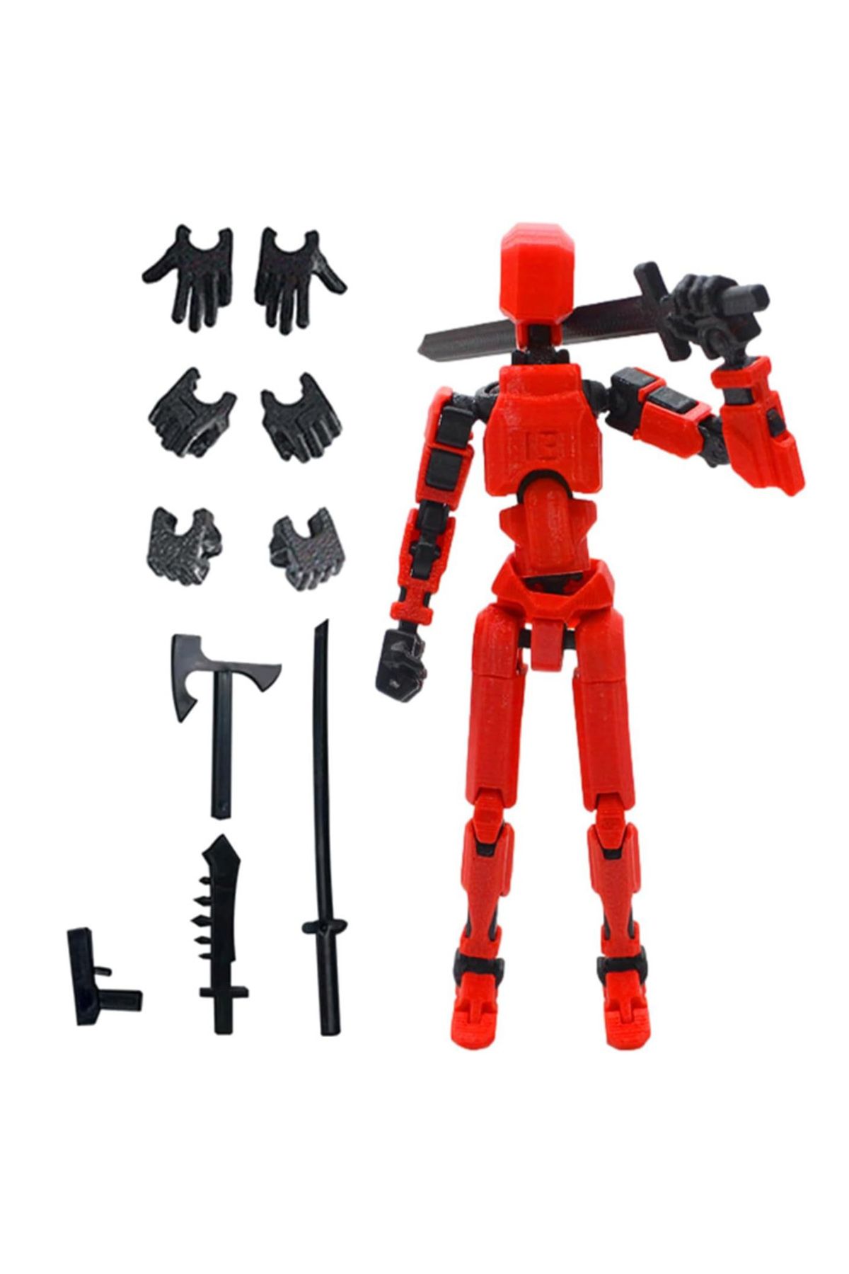 Choice-Red Titan 13 Action Figures T13 Figure 3d Printed Multi-jointed Movable Lucky 13 Action Figure Nova 1