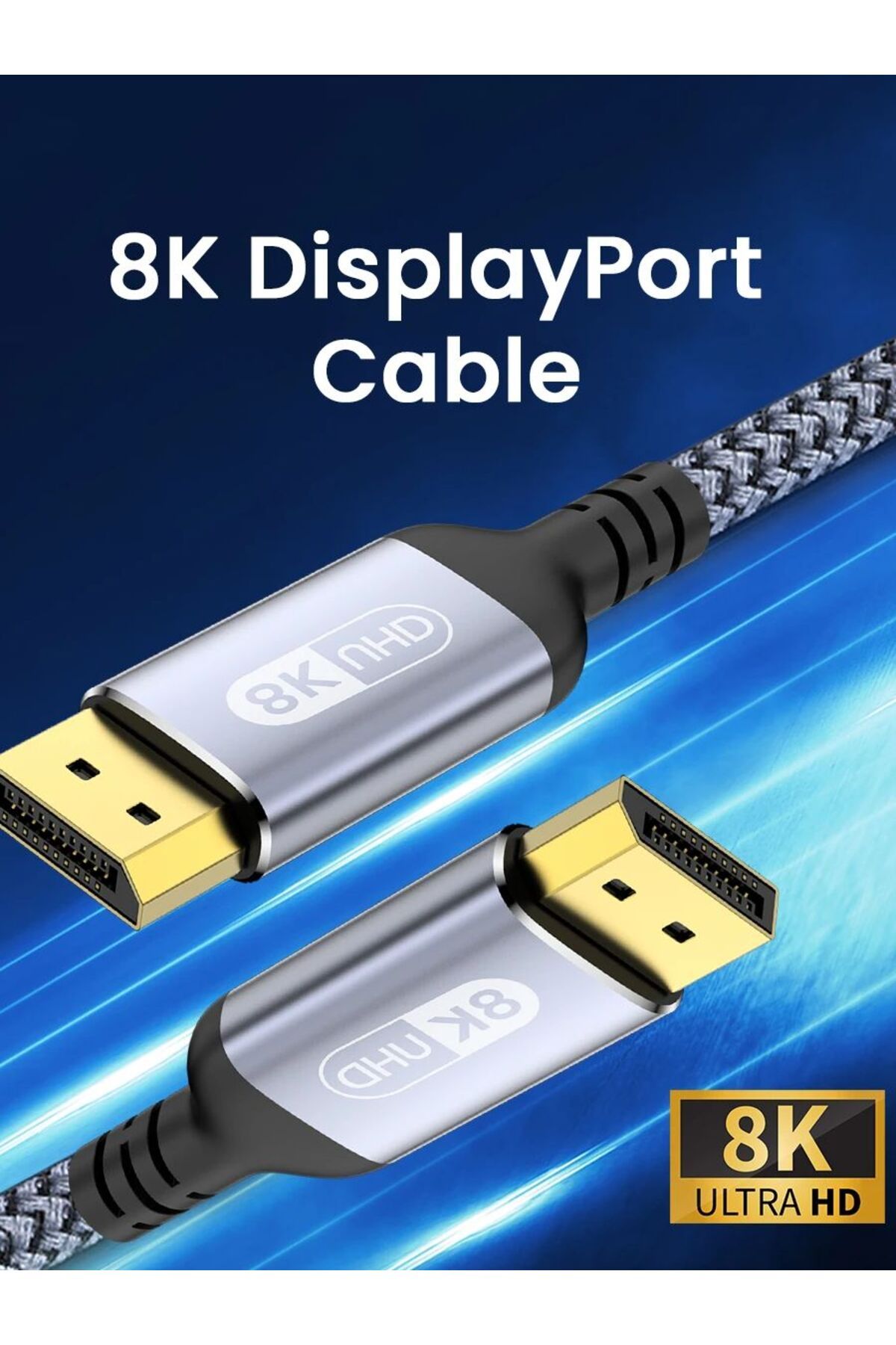 NIERBO-كابل DP 8K بطول 1 متر وكابل DisplayPort 1.4 عالي السرعة 8K@60Hz وG-Sync وFreeSync 4K@144Hz 7