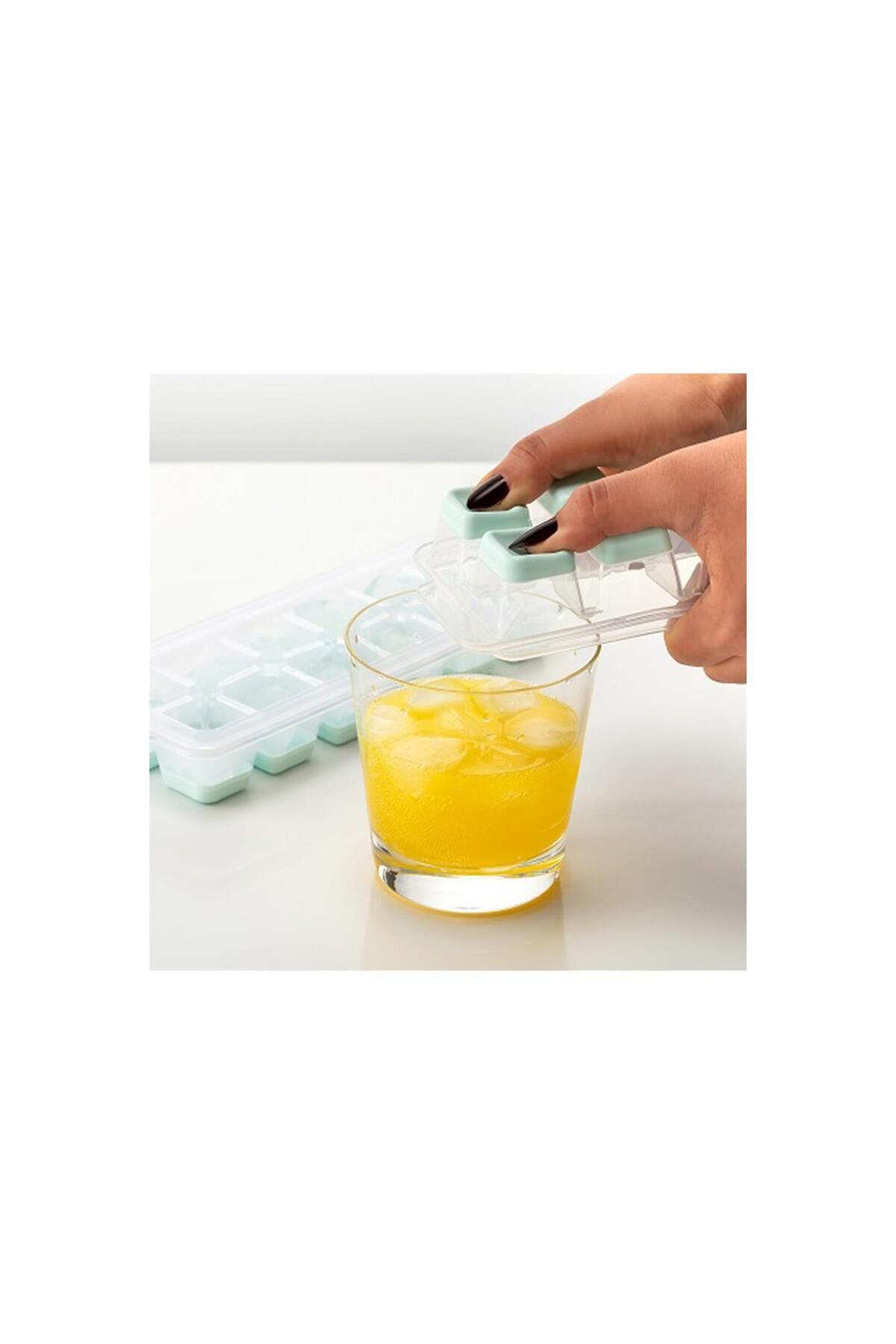 NAKRES-Silicone Ice Mold - Push Release, Compartmented Lid, Non-Stick Icebox 6