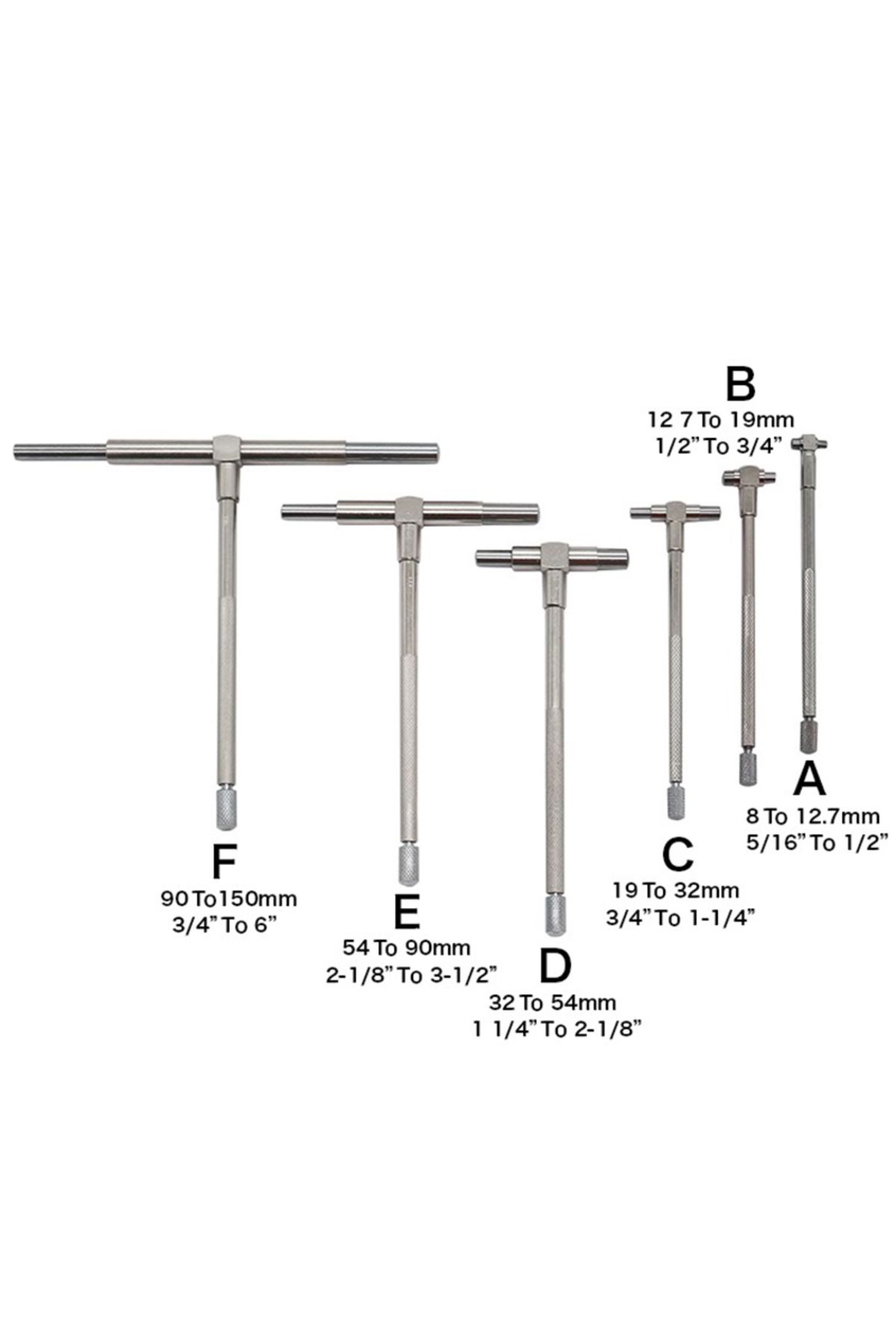 Choice-4/6Pcs Set Telescopic Gauge Set Micrometer Measurement Bore Engineers Kit 8-150mm Hardened Tool S... 5