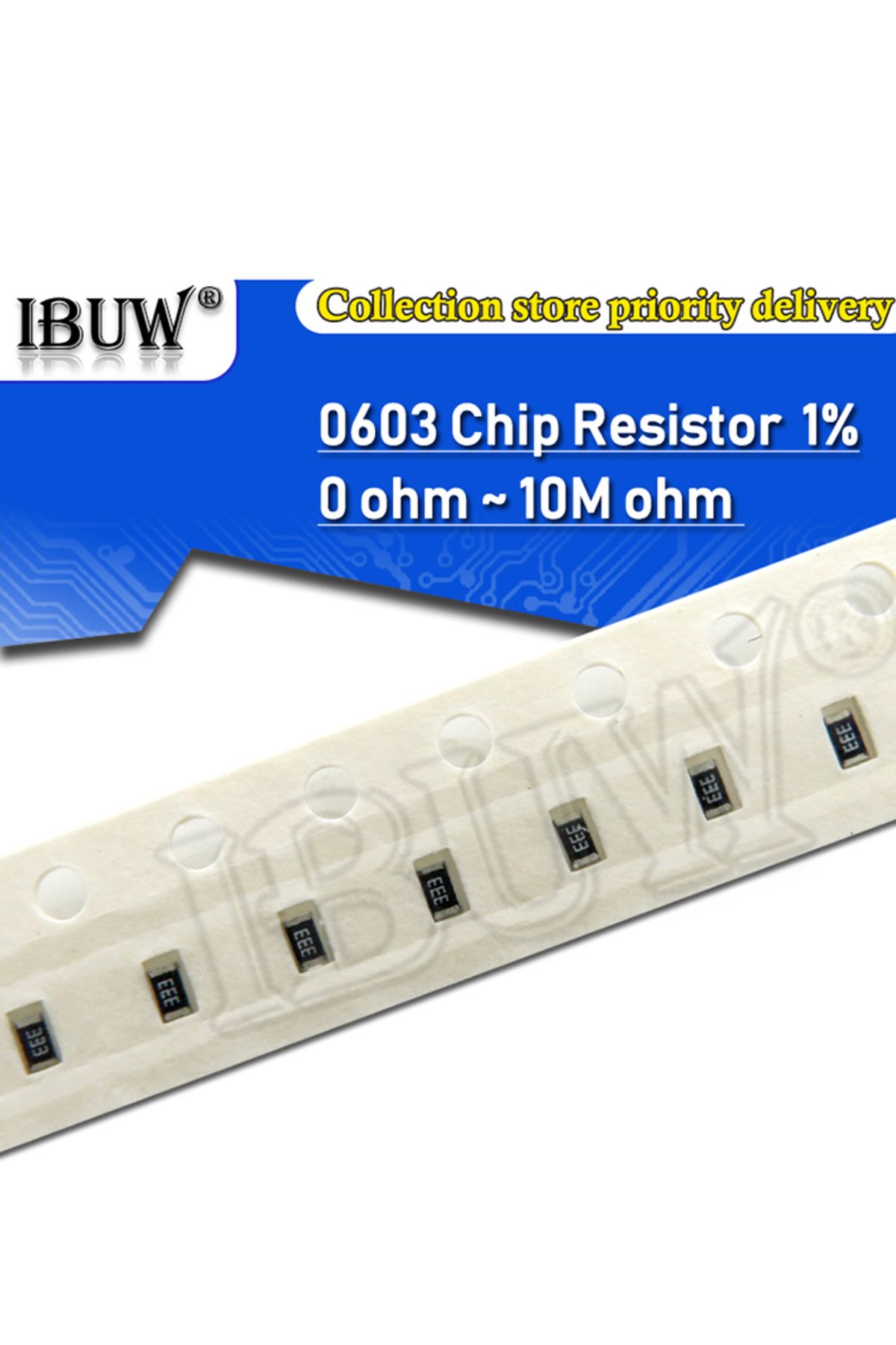 IBUW-100PCS 0603 1% SMD resistor 0R ~ 10M 1/10W 0 1 10 100 150 220 330 470 ohm 1K 2.2K 10K 100K 1M 0R ... 4