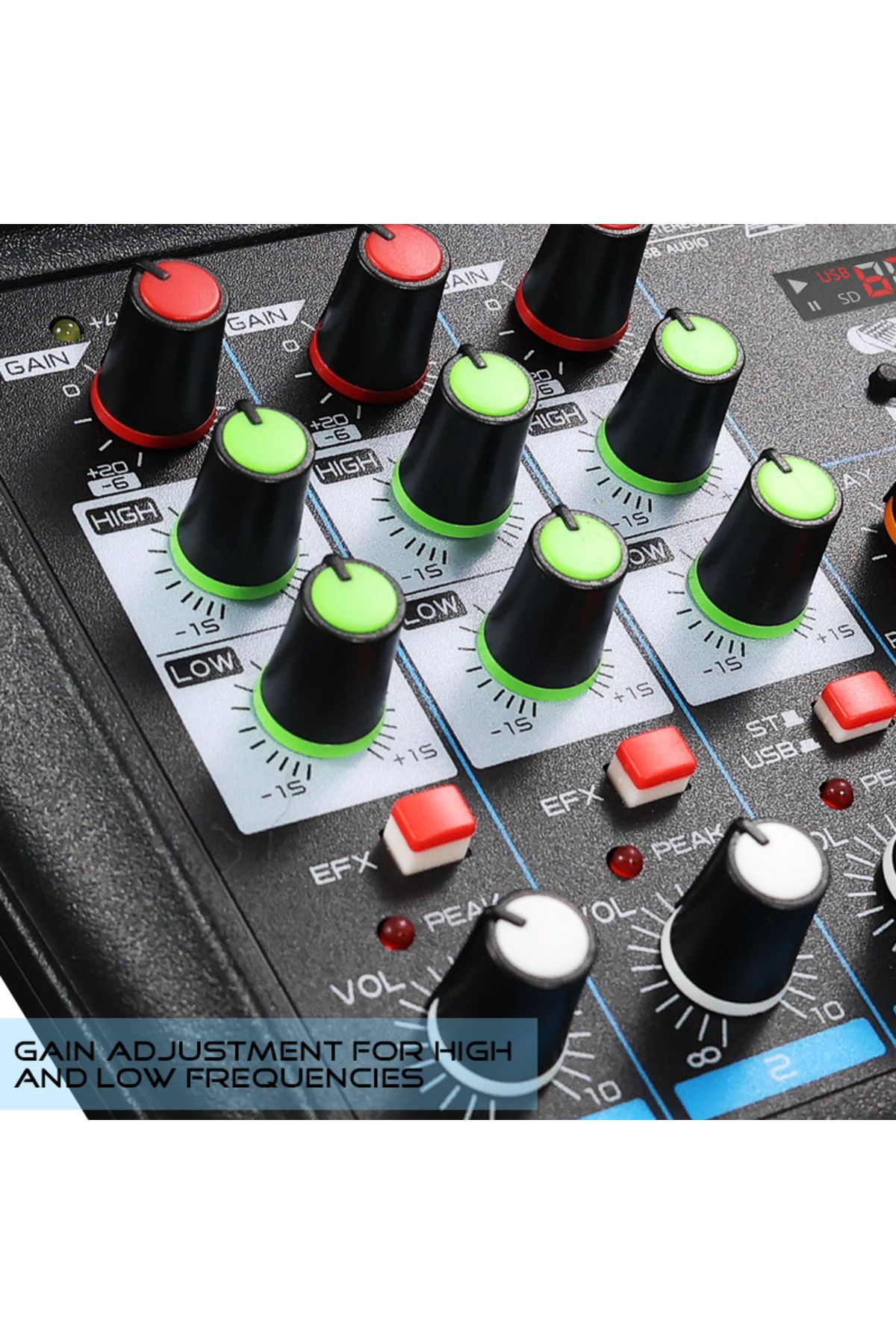 Choice-4 Channel Mixer DJ Mixing Console with Bluetooth 48V Phantom Power Monitor Karaoke System USB Mix... 4