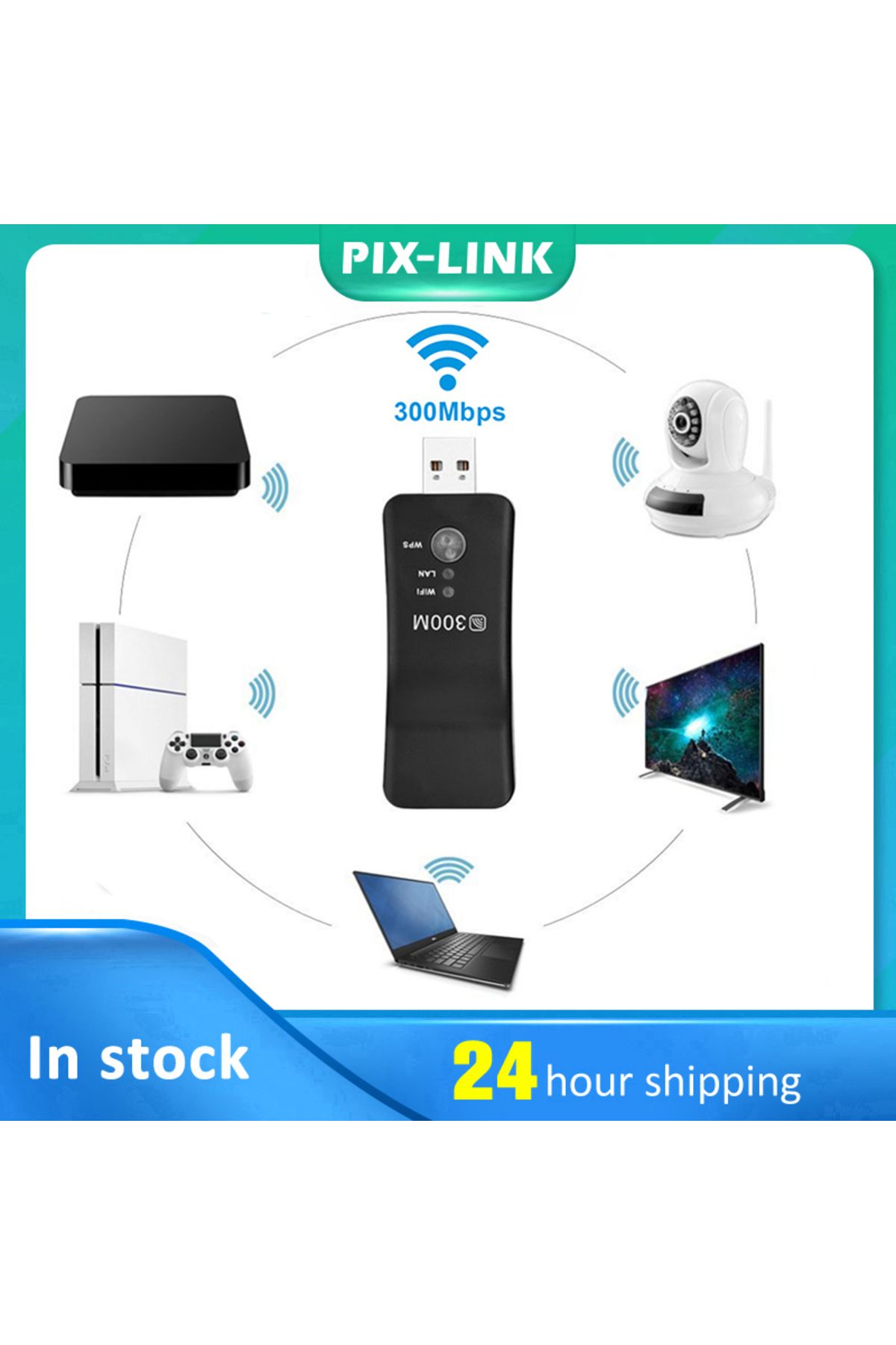 Choice-Pixlink Wireless Usb Universal 300mbps Wifi Adapter Rj-45 Port Ethernet Network Bridge Repeater C... 3