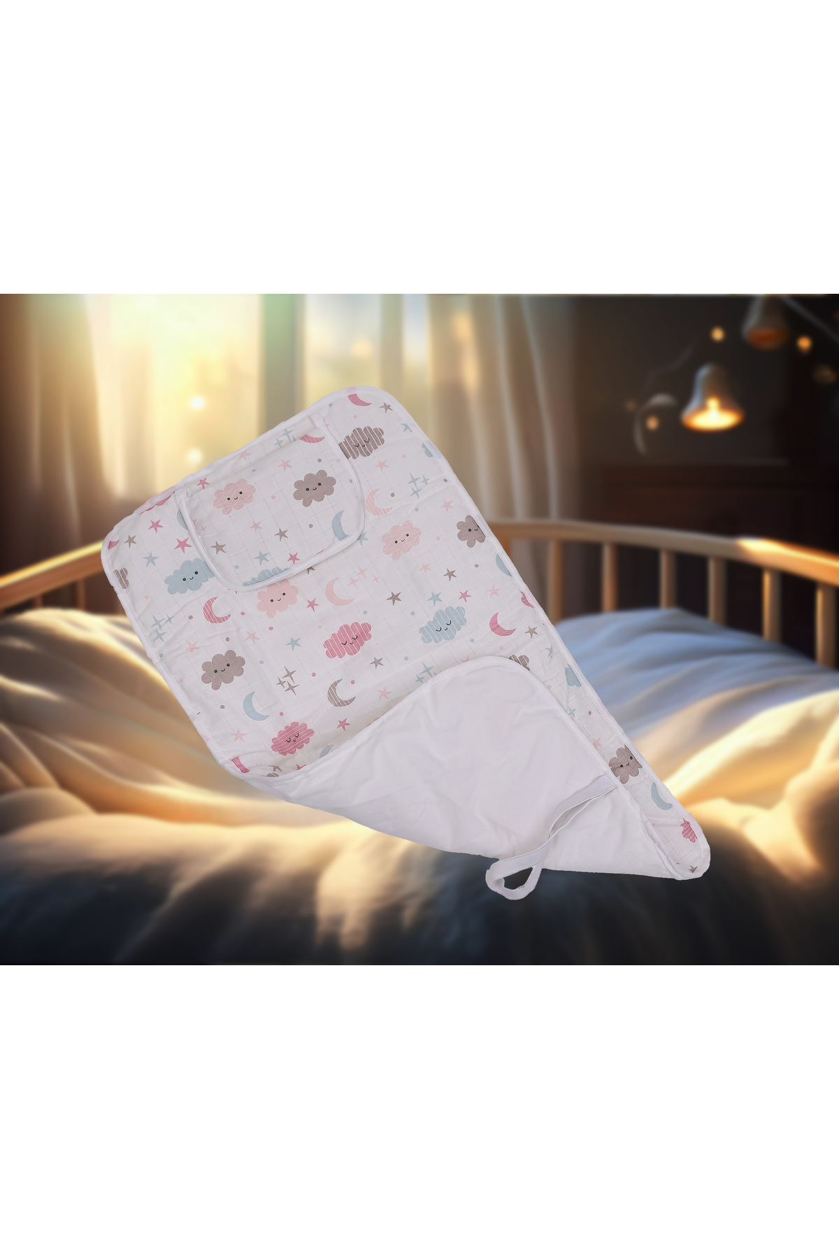 zenginhome MÜSLİN KIZ BEBEK ALT AÇMA MİNDERİ, BAKIM PEDİ fotoğrafı 2 (önizleme)