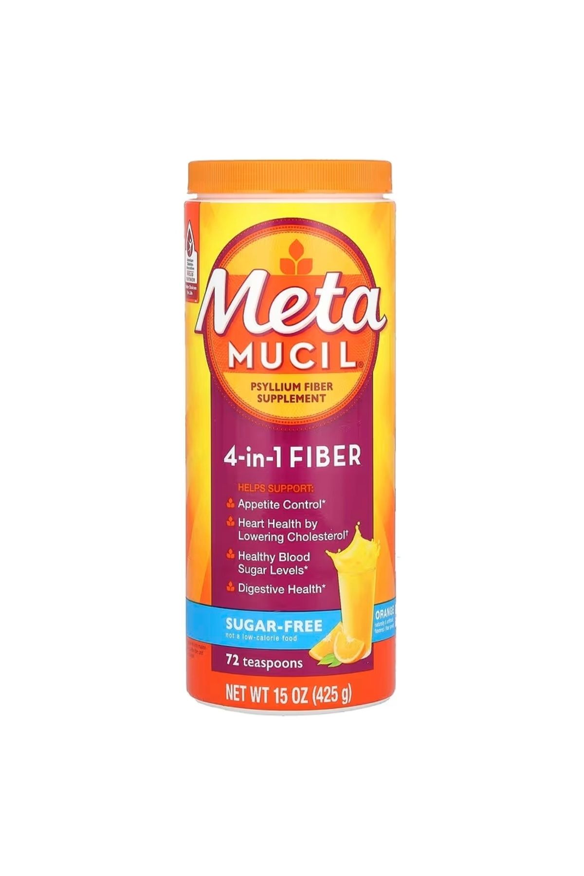 Metamucil Sugar Free Fiber Portakal Aromalı Şekersiz 425 gr