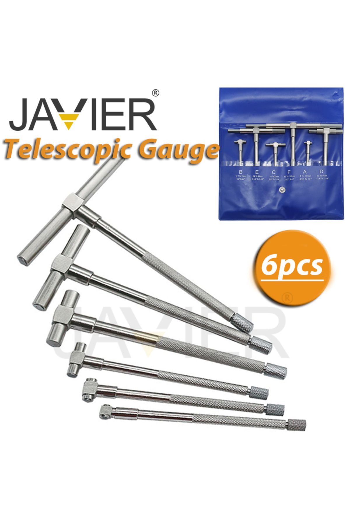 Choice-4/6Pcs Set Telescopic Gauge Set Micrometer Measurement Bore Engineers Kit 8-150mm Hardened Tool S... 2