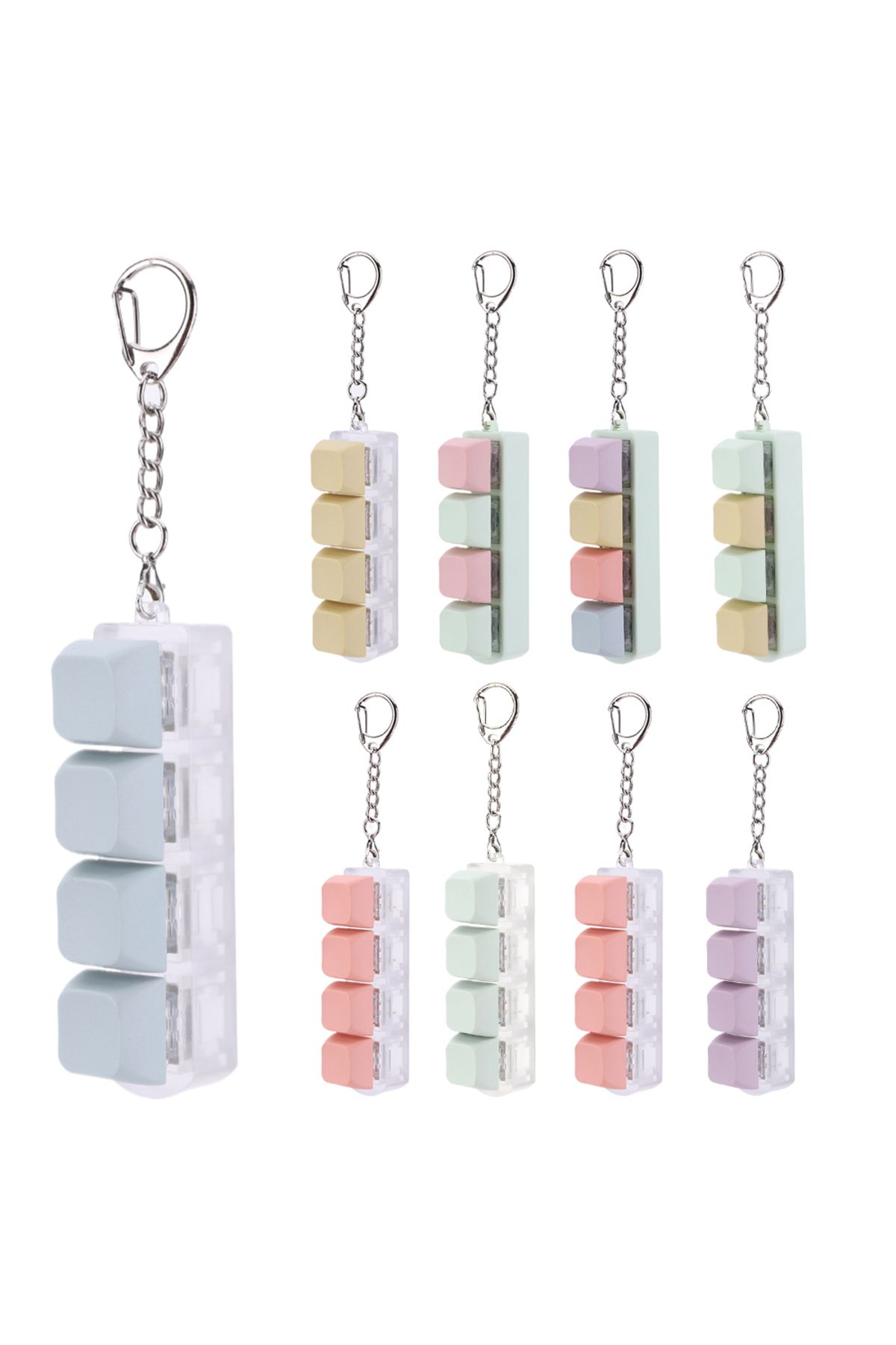 APWIKOGER-Button Keycap Fidget Keychain 4 Keys Keyboard Decompression Toys DIY Keyboard Keychain Toys for A... 8
