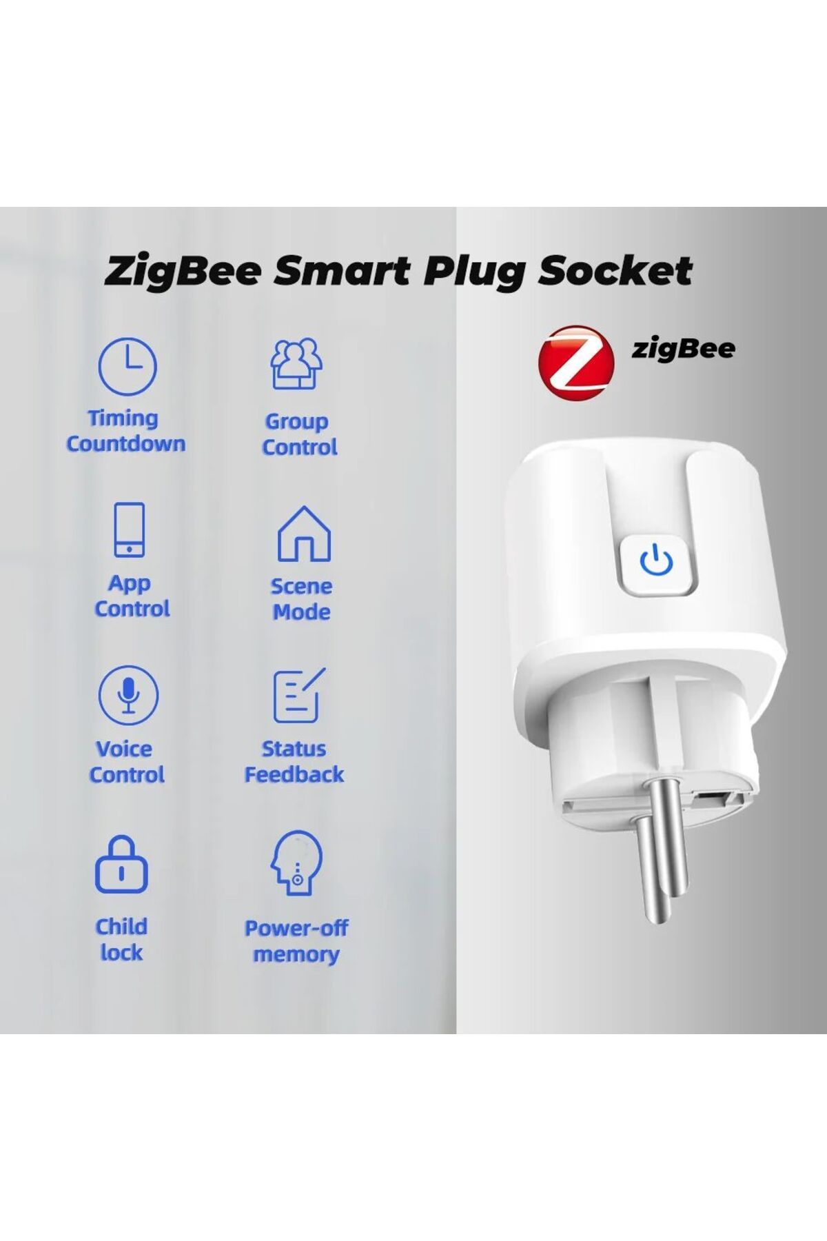 Choice-1pcs Tuya Smart Plug Zigbee Eu 20a Socket With Power Monitor Timing Voice Control Smart Home Wireles 3