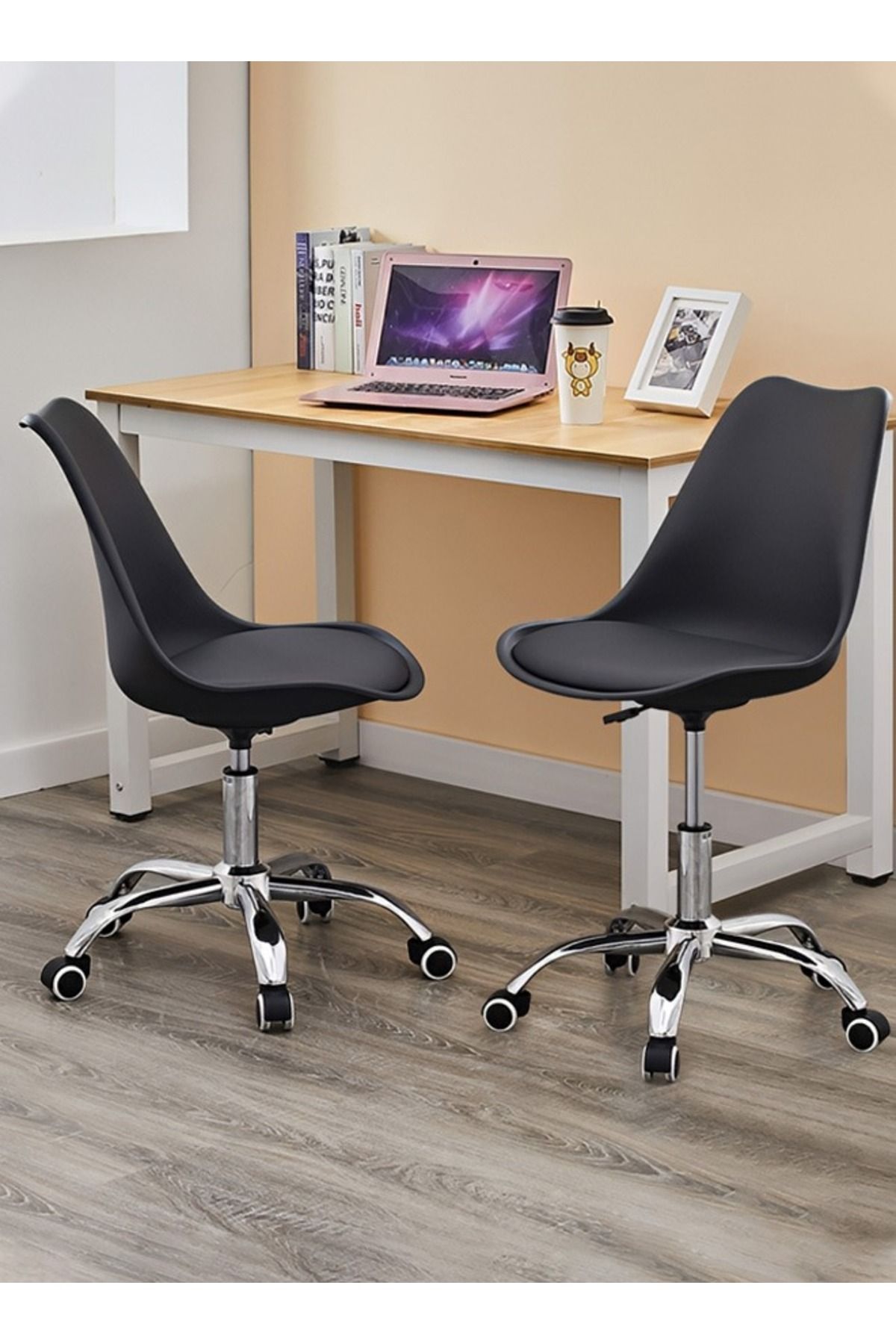 Taimi-Ergonomic Office Chair And 360 Degree Swivel Back With Adjustable Height Black 7