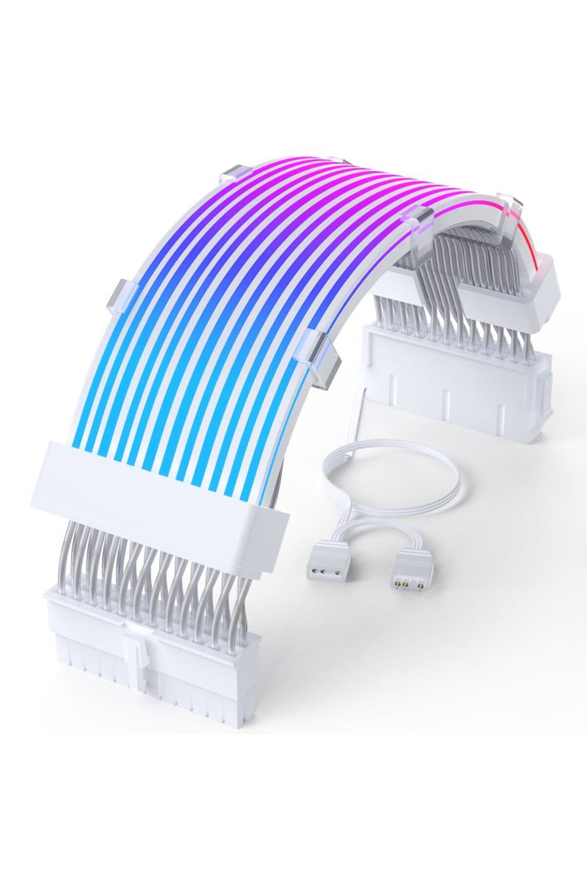 GAMETECH-A-Rgb Sleeved Cable Set Rgb Extension Cable (1X24 Pin Motherboard + 2X8 Pin Graphics Card) 5