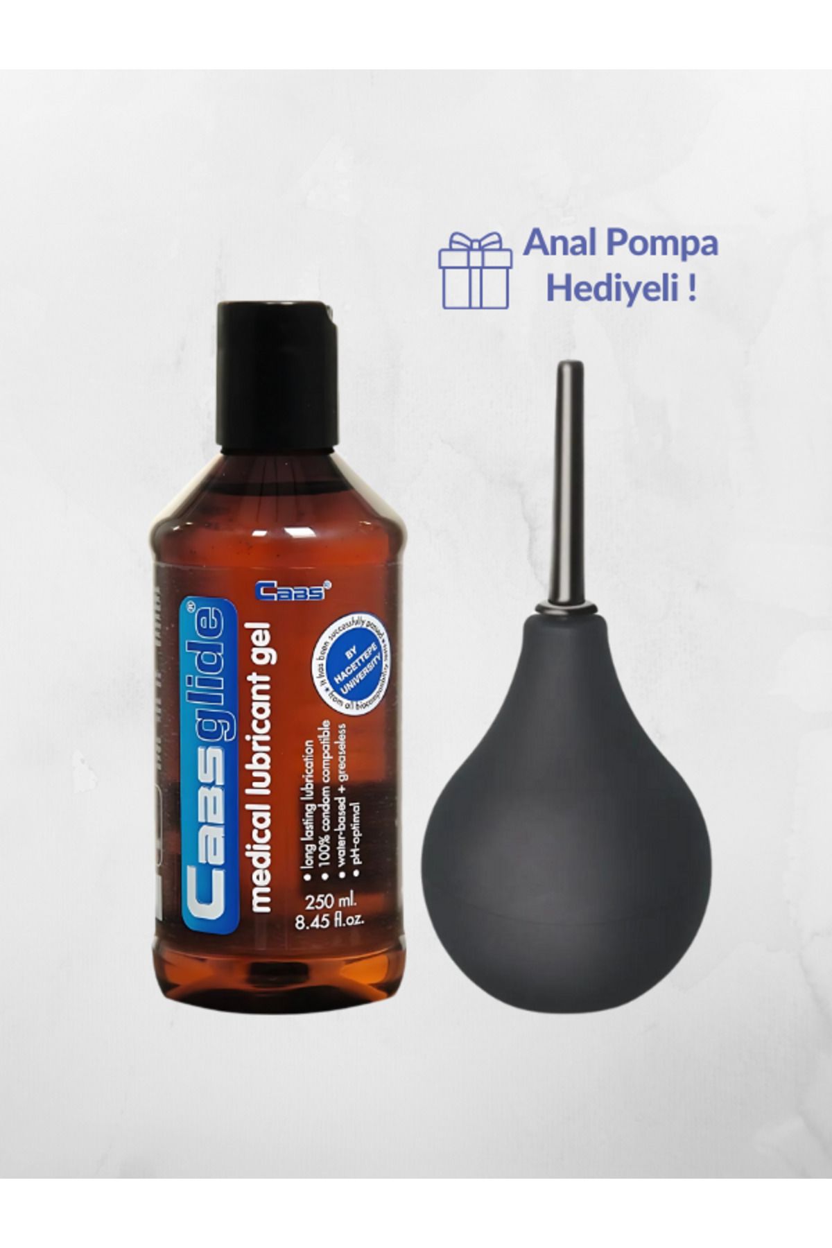 AŞKIN DEPOSU Cabs Glide Kayganlaştırıcı Jel 250ml Anal Temizlik Pompa Paket Set