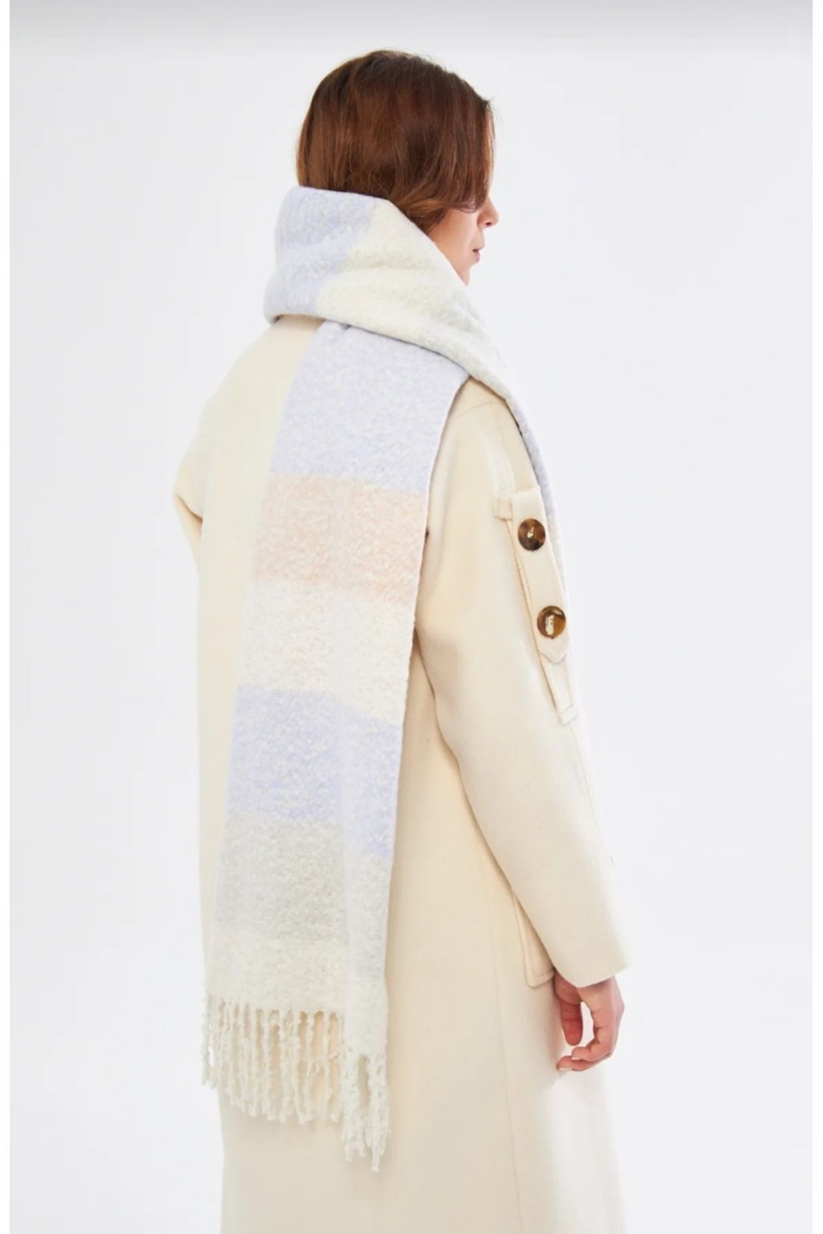 FRESCO SCARFS-Soft Textured Square Patterned Scarf Shawl Shoulder Shawl 8