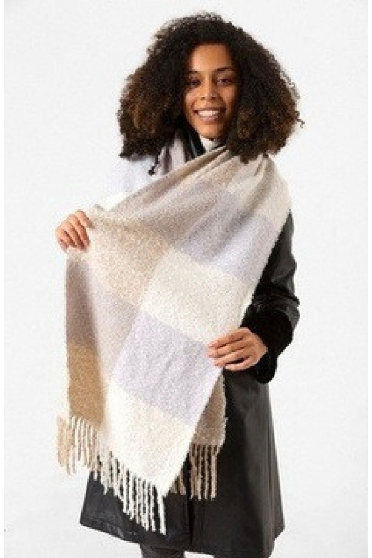 FRESCO SCARFS-Soft Textured Colorful Square Patterned Scarf Shawl Shoulder Shawl 2