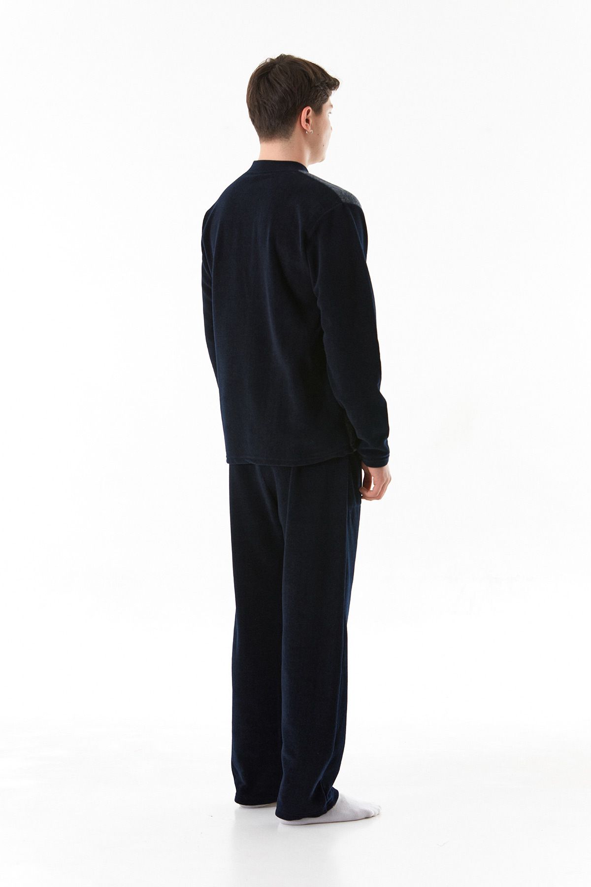 Fulla Moda-Комплект пижама от полар с копчета и яка на точки 5