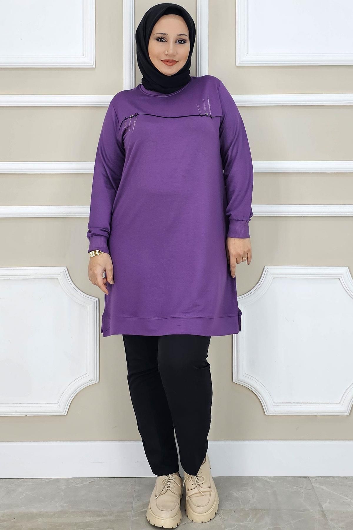MYSTİL-إكسسوارات حجرية بأزرار خياطة للنساء، تفاصيل تونيك 3
