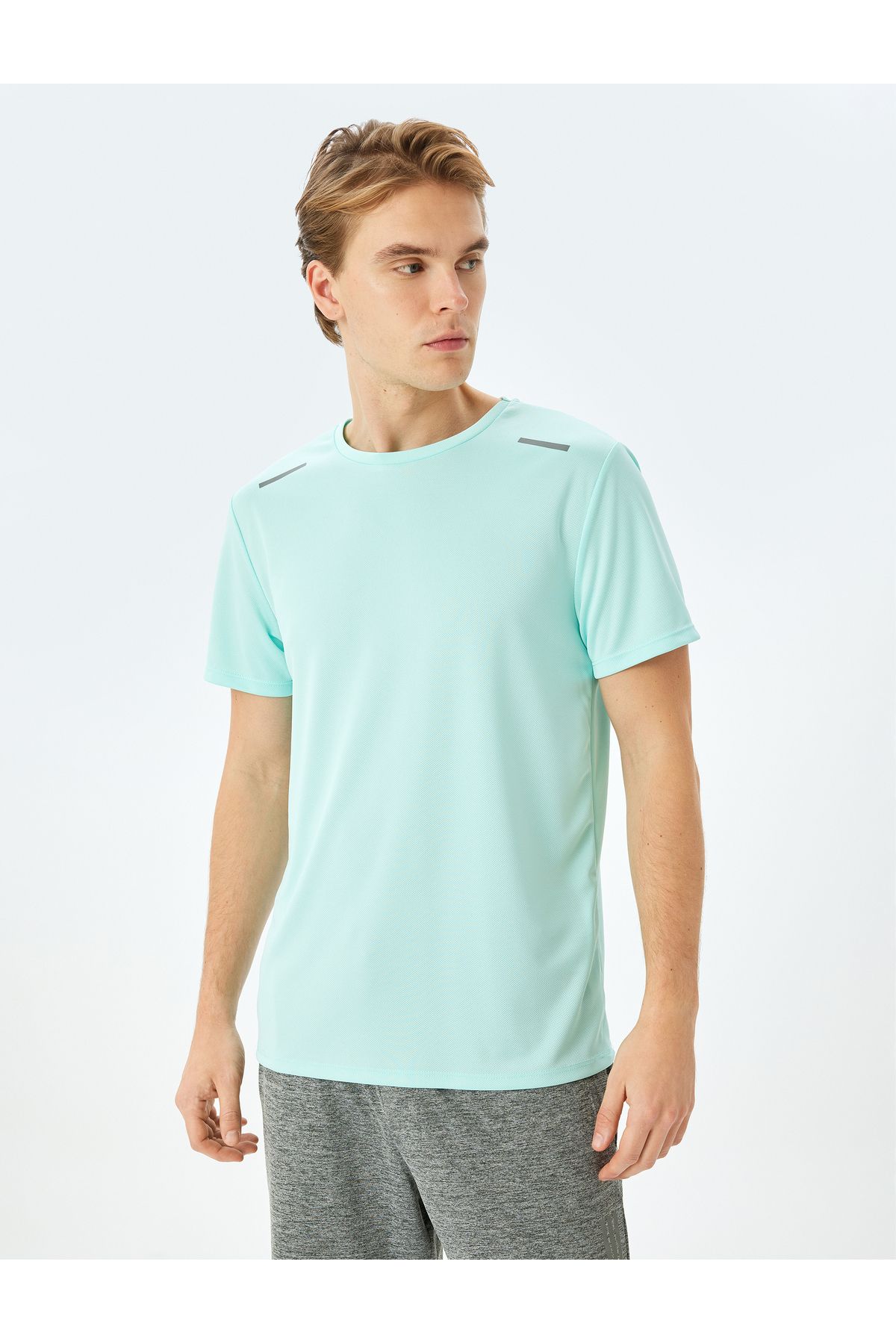 چاپ یقه دوچرخه تفصیلی کوتاه آستین کوتاه ورزش T -shirt