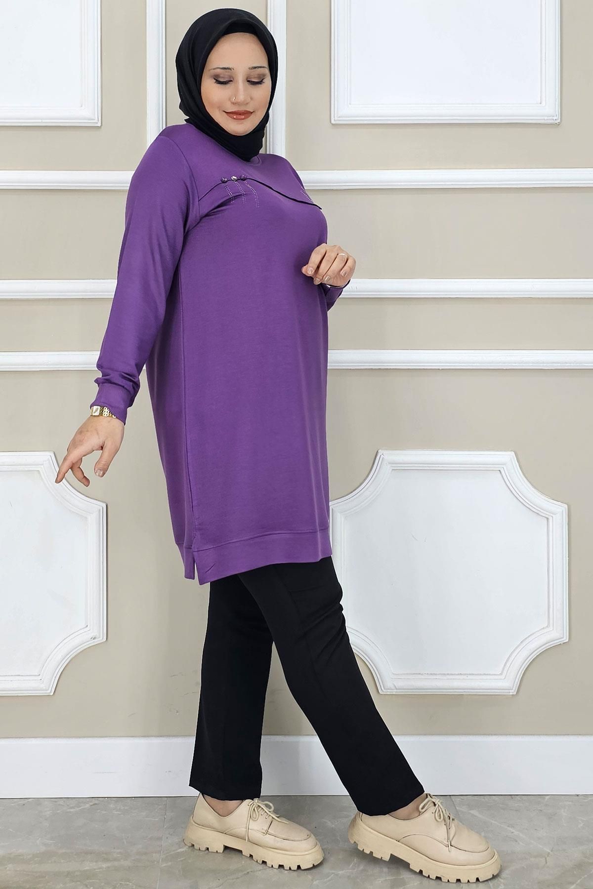 MYSTİL-إكسسوارات حجرية بأزرار خياطة للنساء، تفاصيل تونيك 2