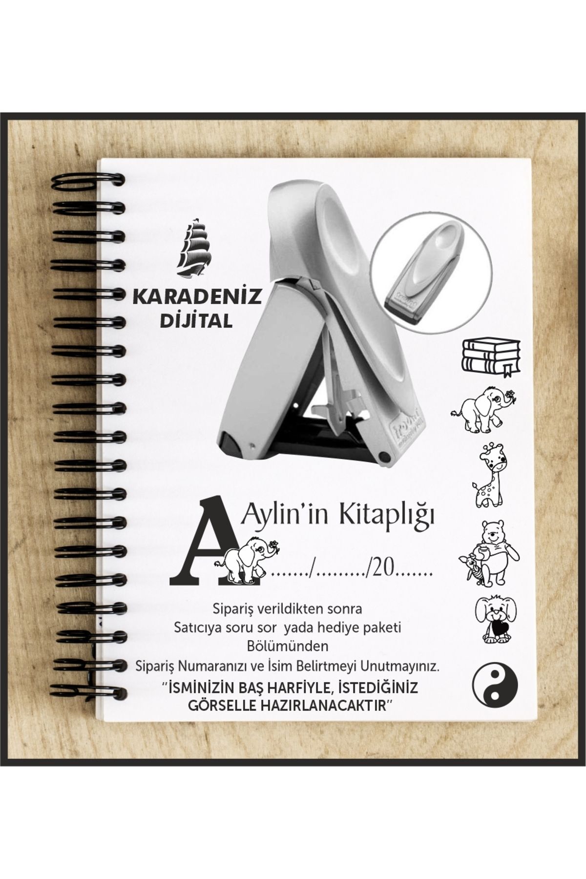 KARADENİZ DİJİTAL KİTAP KAŞESİ - KÜTÜPHANE KAŞESİ ve KİŞİYE ÖZEL KAŞE 9411-2