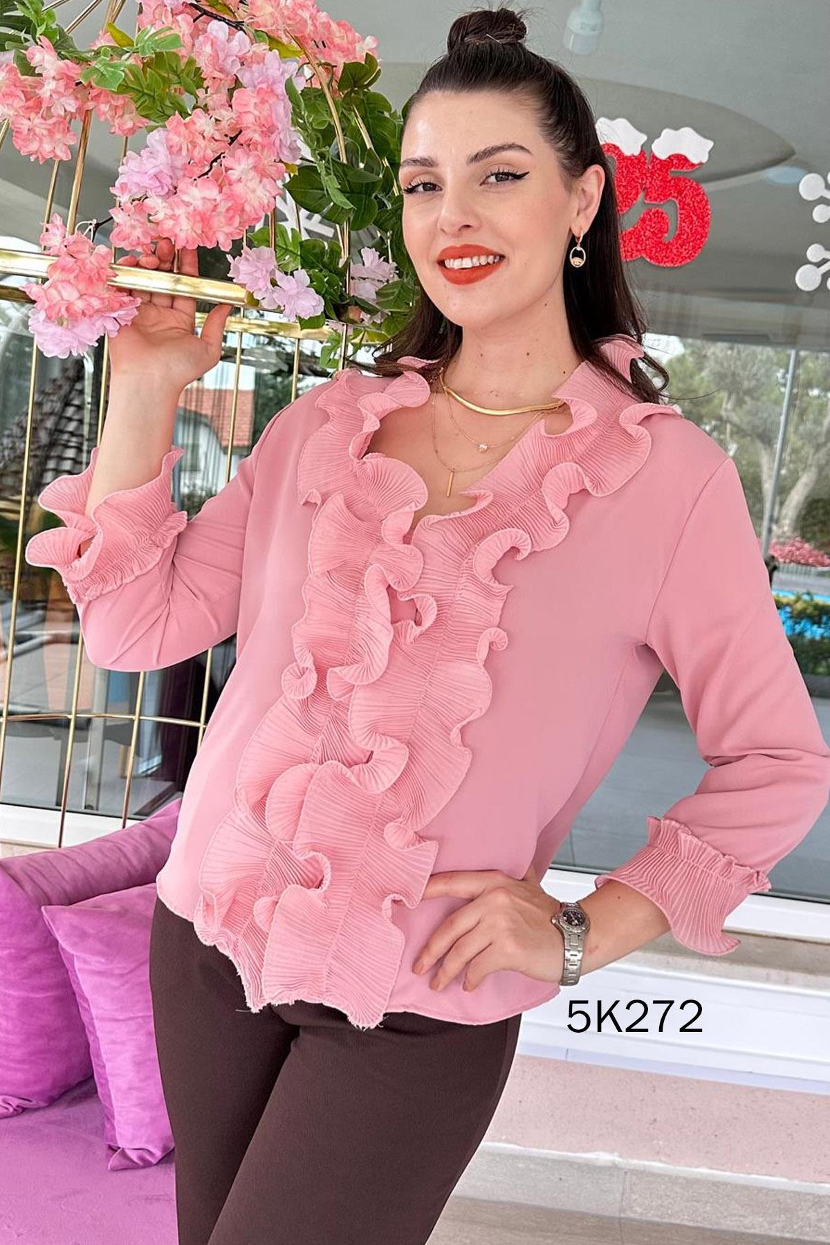 İnce Topuk Volanlı Jessica Bluz 5k272 Fiyatı, Yorumları - Trendyol