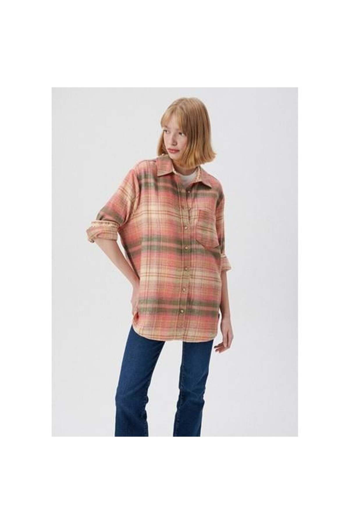 Mavi-Orange Patterned Women's Shirt 1