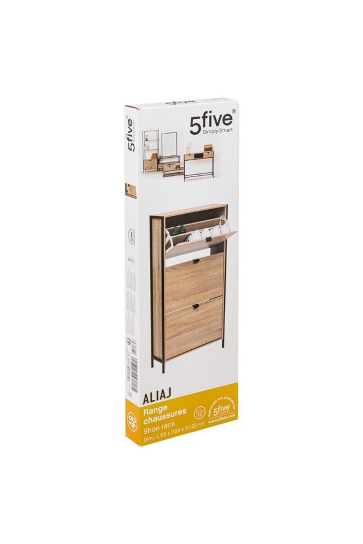 Five Simply Smart-High-Quality and Durable Aliaj Shoe Rack 63.2x24x122cm 4