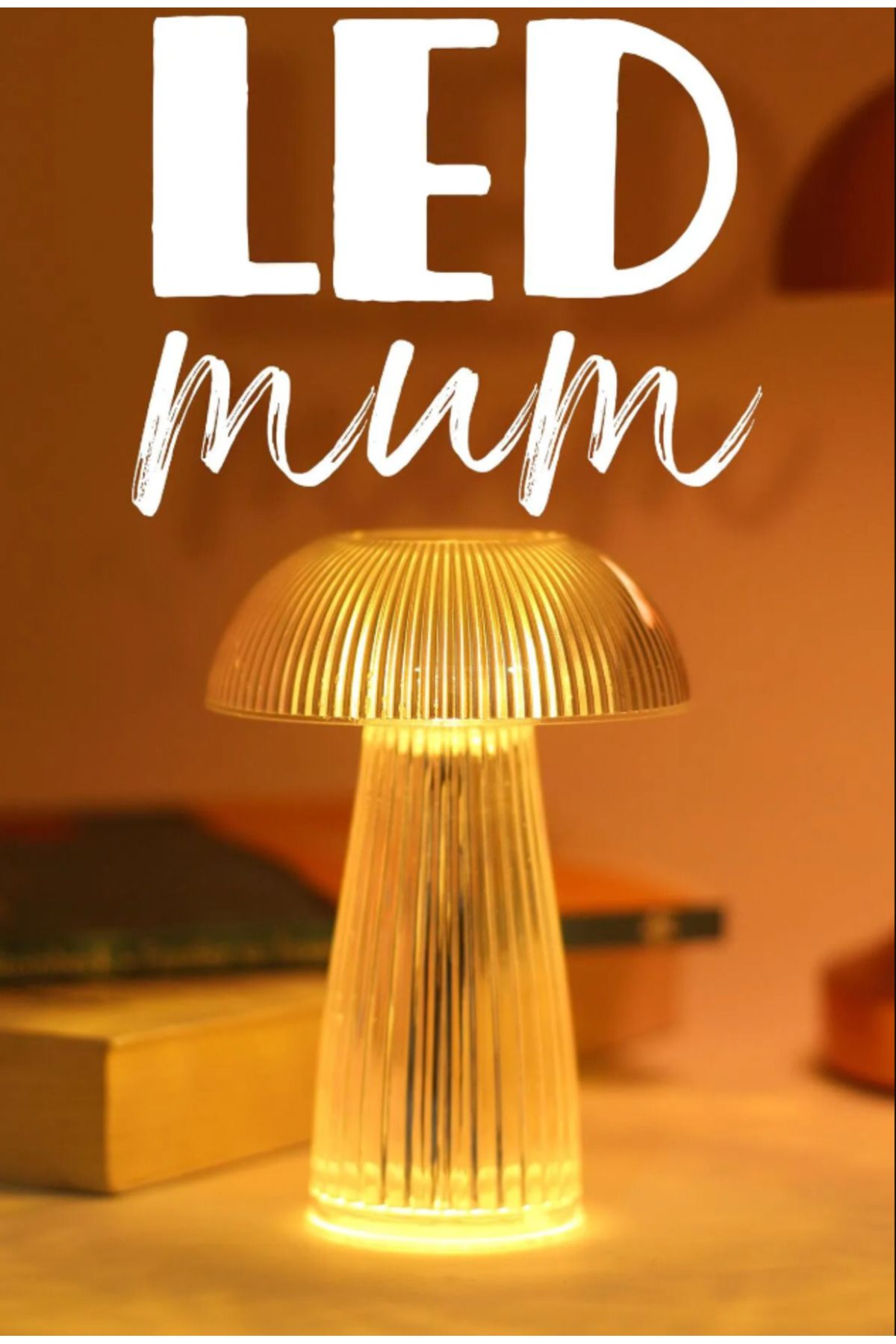 Elioure Şeffaf Led Mum Kristal Dekor Işığı, Pil Dahil, Dumansız, Yapay ve Şık Tasarım