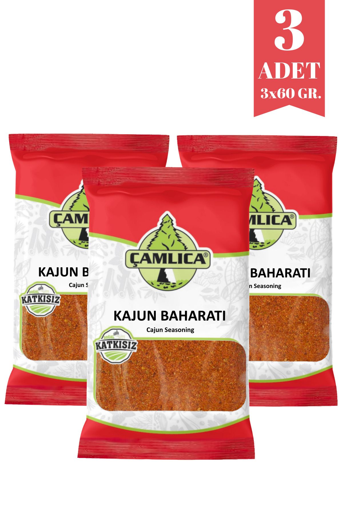 Çamlıca Baharat Kajun Baharatı 3x60 Gr. Cajun Seasoning