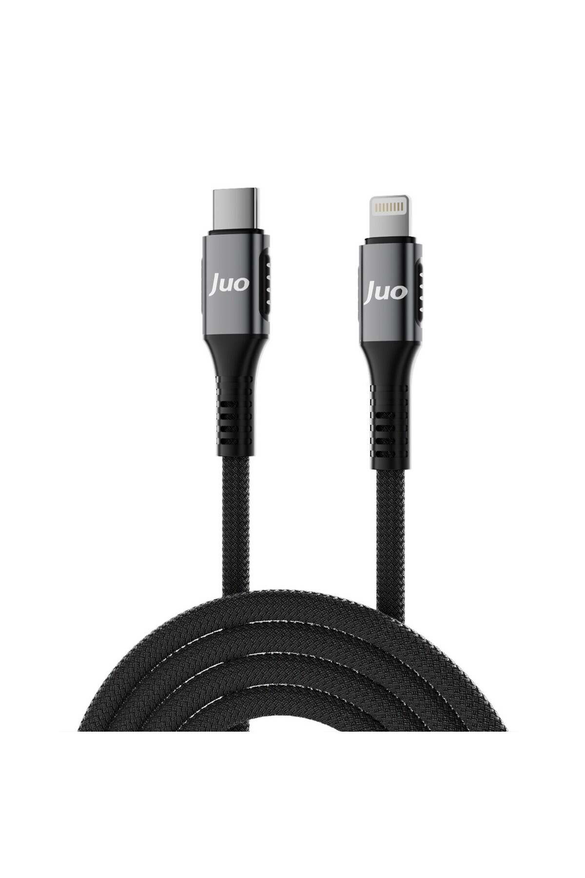Juo 27W USB Type-C to Lightning iPhone iPad Örgülü Hızlı Şarj ve Data Kablosu 2 Metre